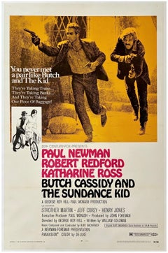 BUTCH CASSIDY AND THE SUNDANCE KID Original Vintage One Sheet Movie Poster