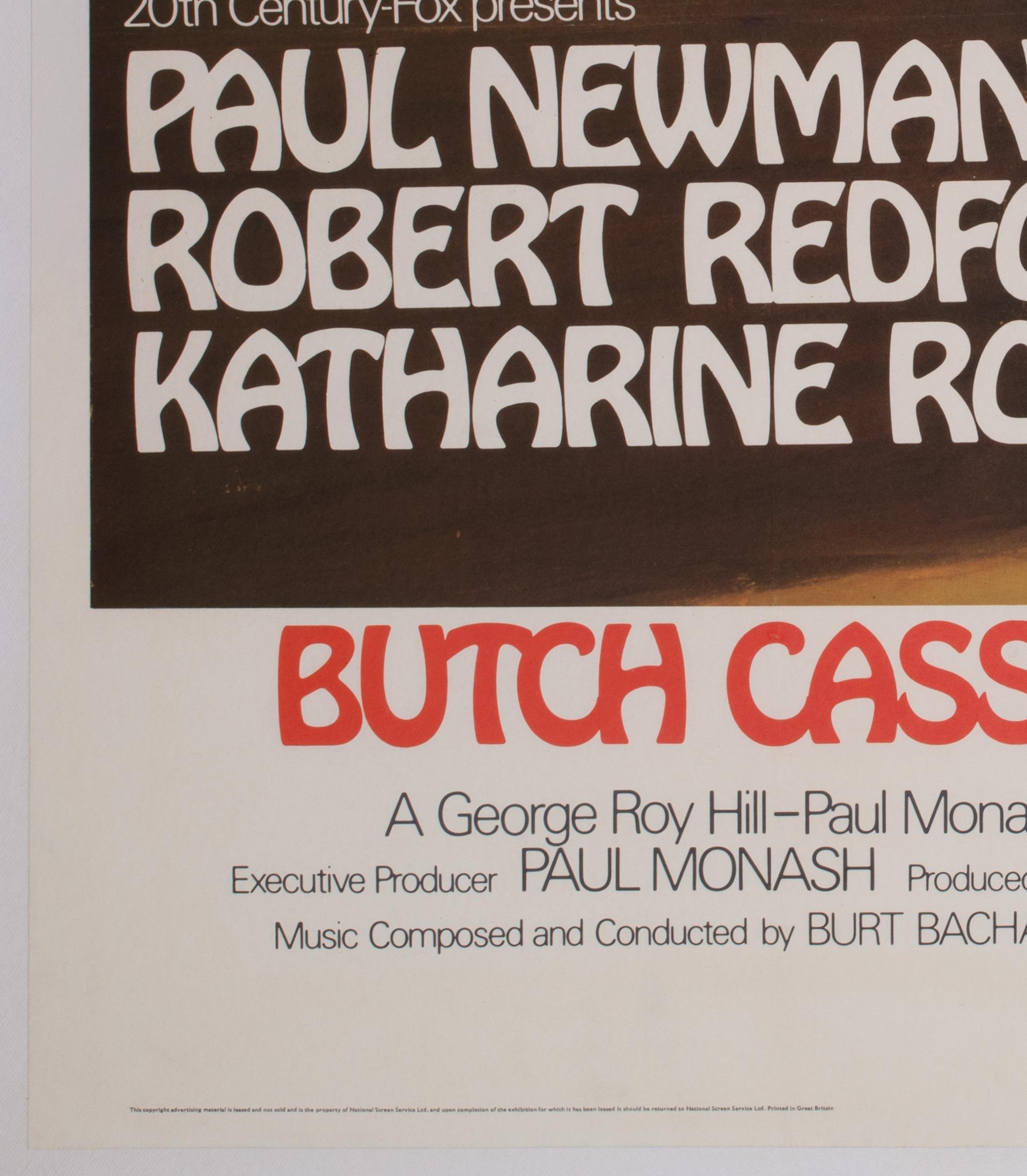 Paper Butch Cassidy and the Sundance Kid UK Film Movie Poster, Tom Beauvais, 1969 For Sale