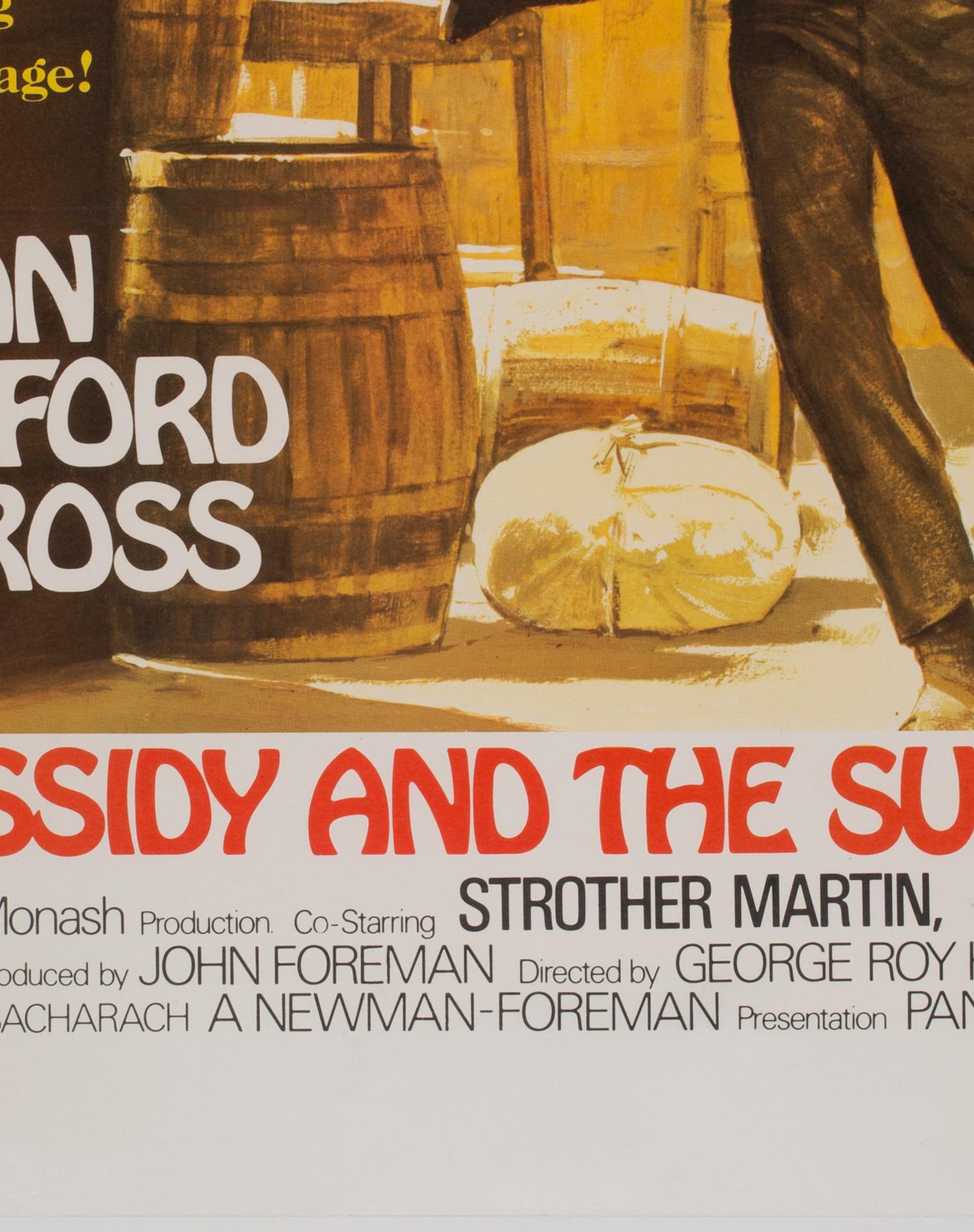 The UK Quad for the much loved classic film Butch Cassidy and the Sundance Kid features some of the strongest artwork for the title.

In fantastic, unrestored condition. The vintage movie poster is in excellent/near mint condition, very light