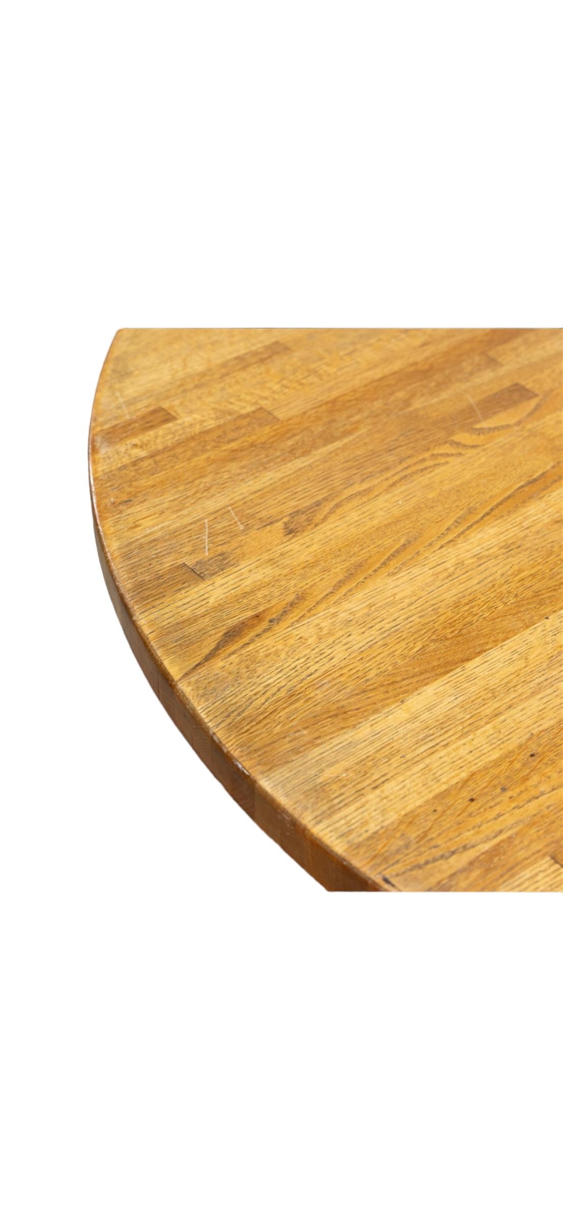 Mid-Century Modern Butcher Block 48 inch Round Kitchen Dining Table For Sale
