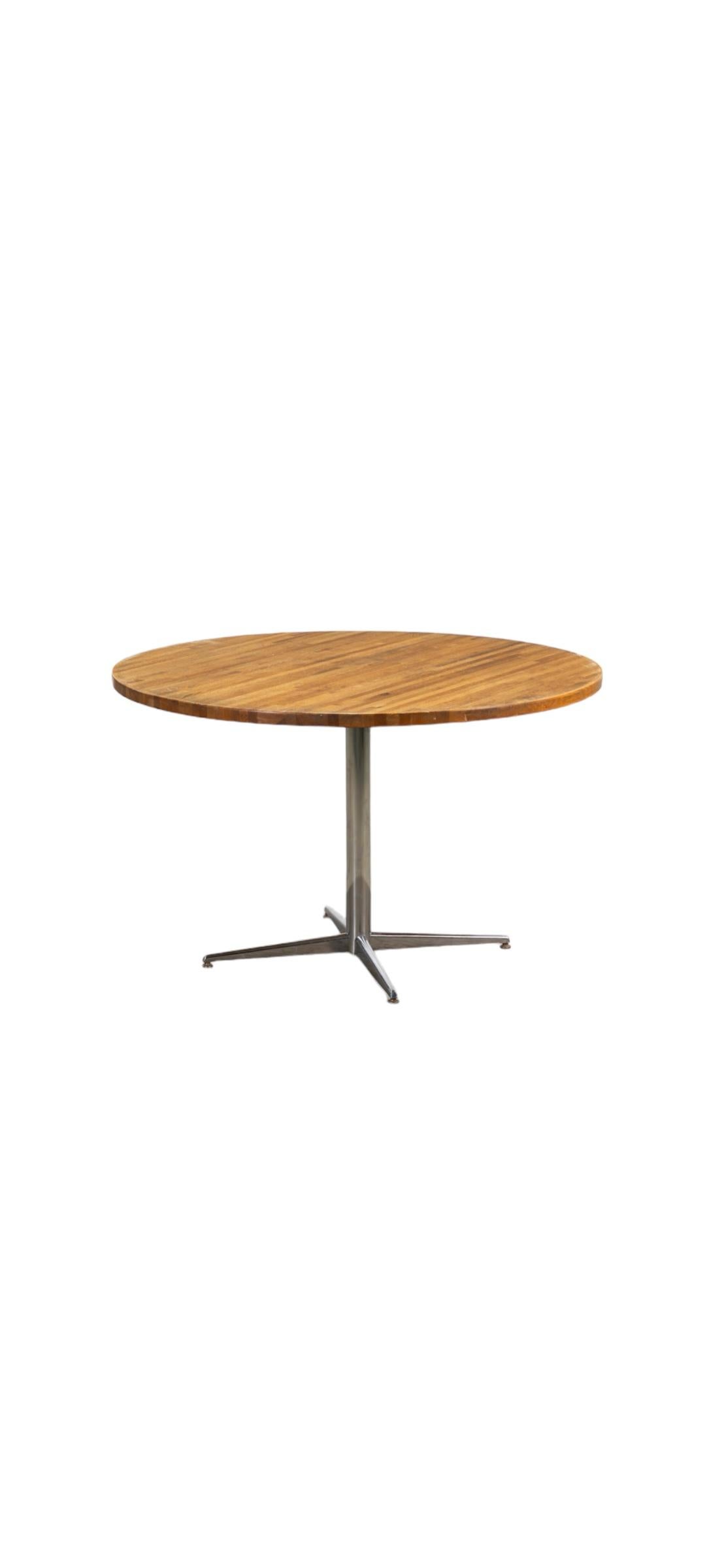 20th Century Butcher Block 48 inch Round Kitchen Dining Table For Sale