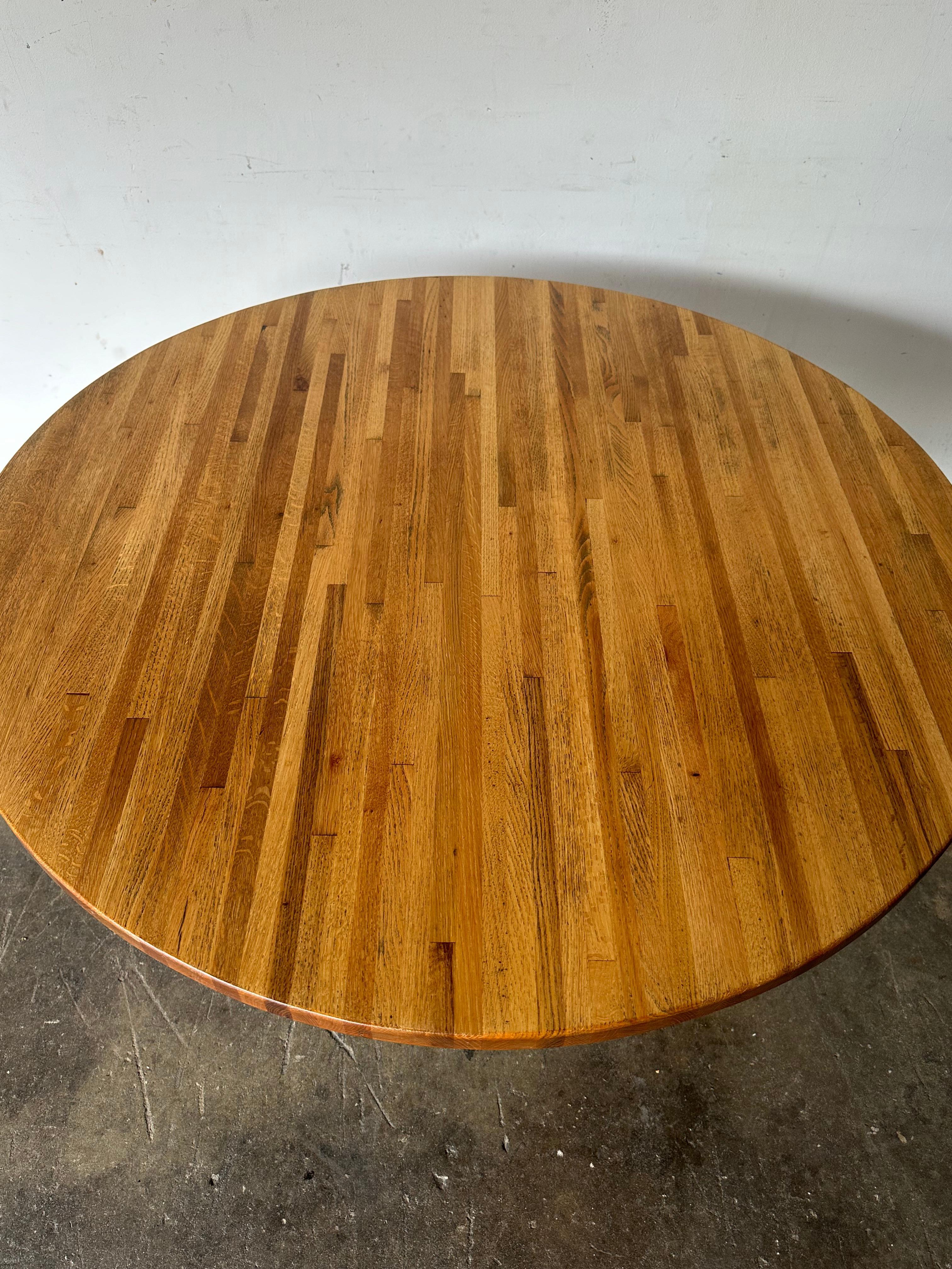 Butcher Block 48 inch Round Kitchen Dining Table For Sale 1