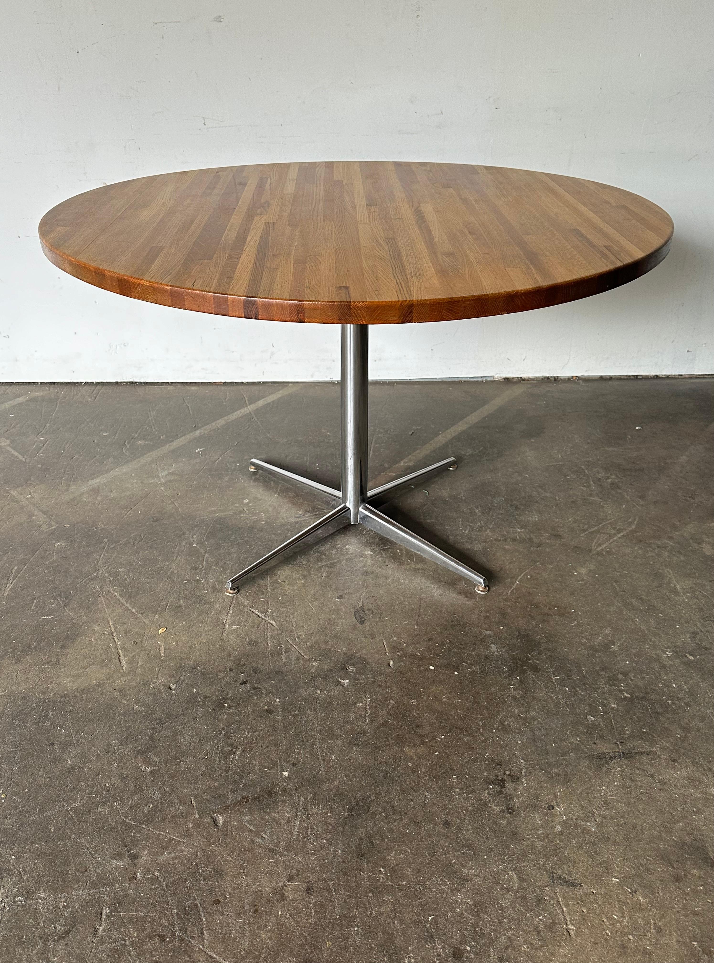 American Butcher Block 48 inch Round Kitchen Dining Table For Sale