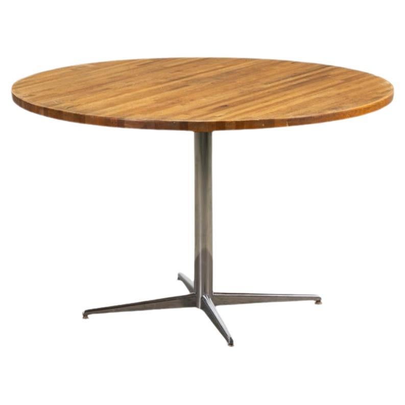 Butcher Block 48 inch Round Kitchen Dining Table For Sale