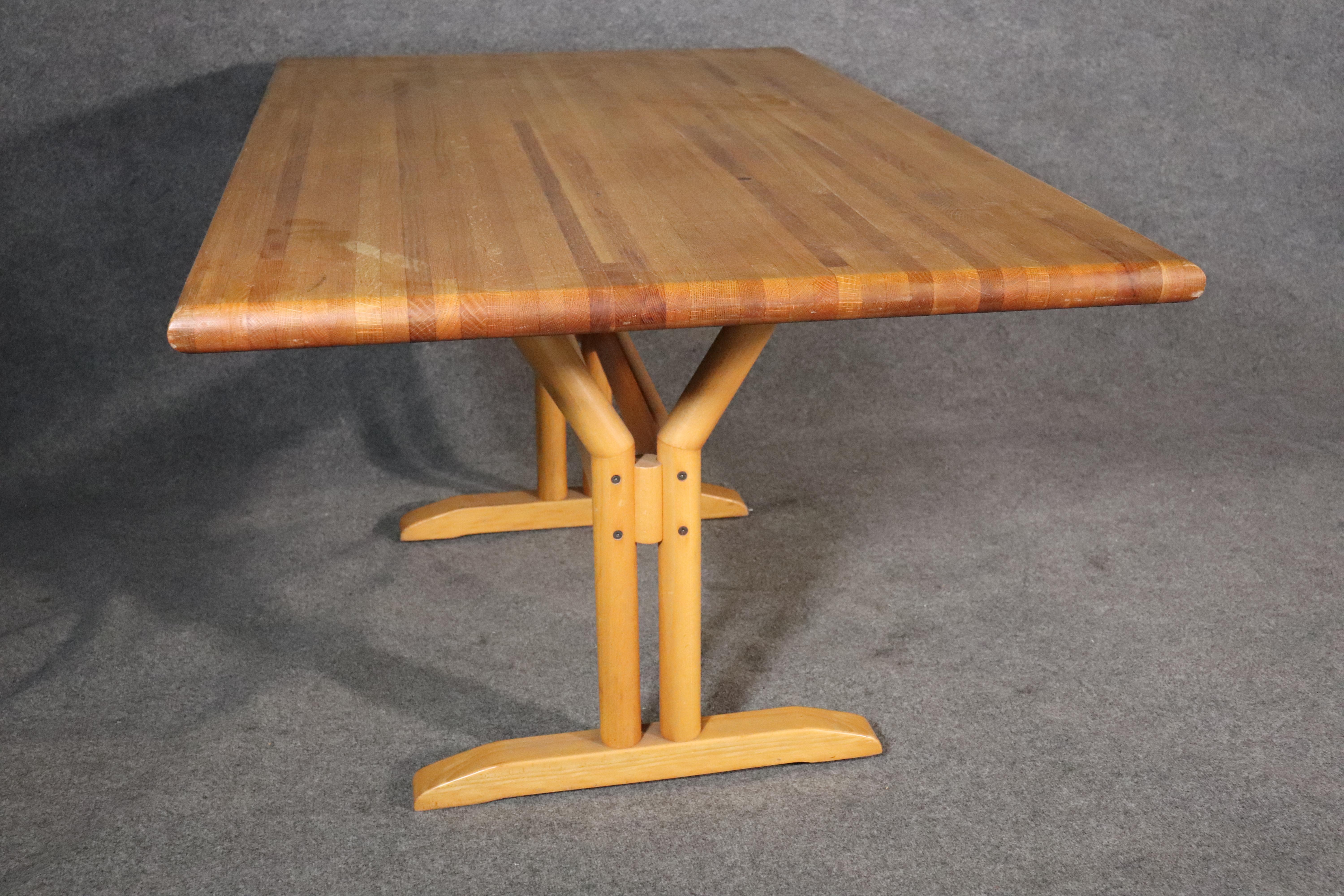 butcher block table dining