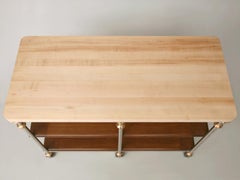 Butcher Block Kitchen Island in Stainless Steel and Bronze Available Any Size