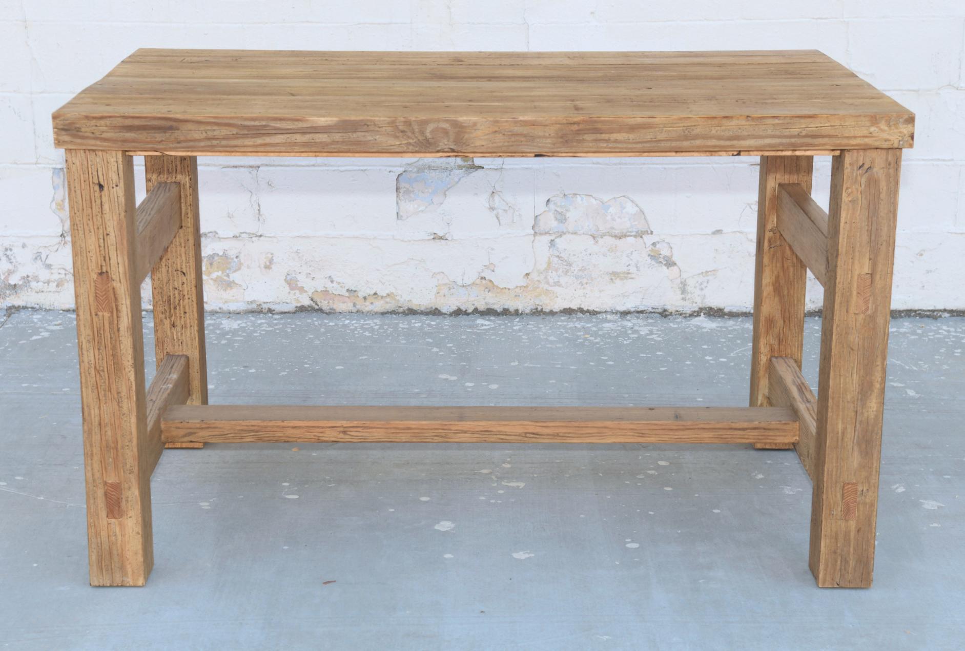 This kitchen island made from reclaimed pine is seen here in 36