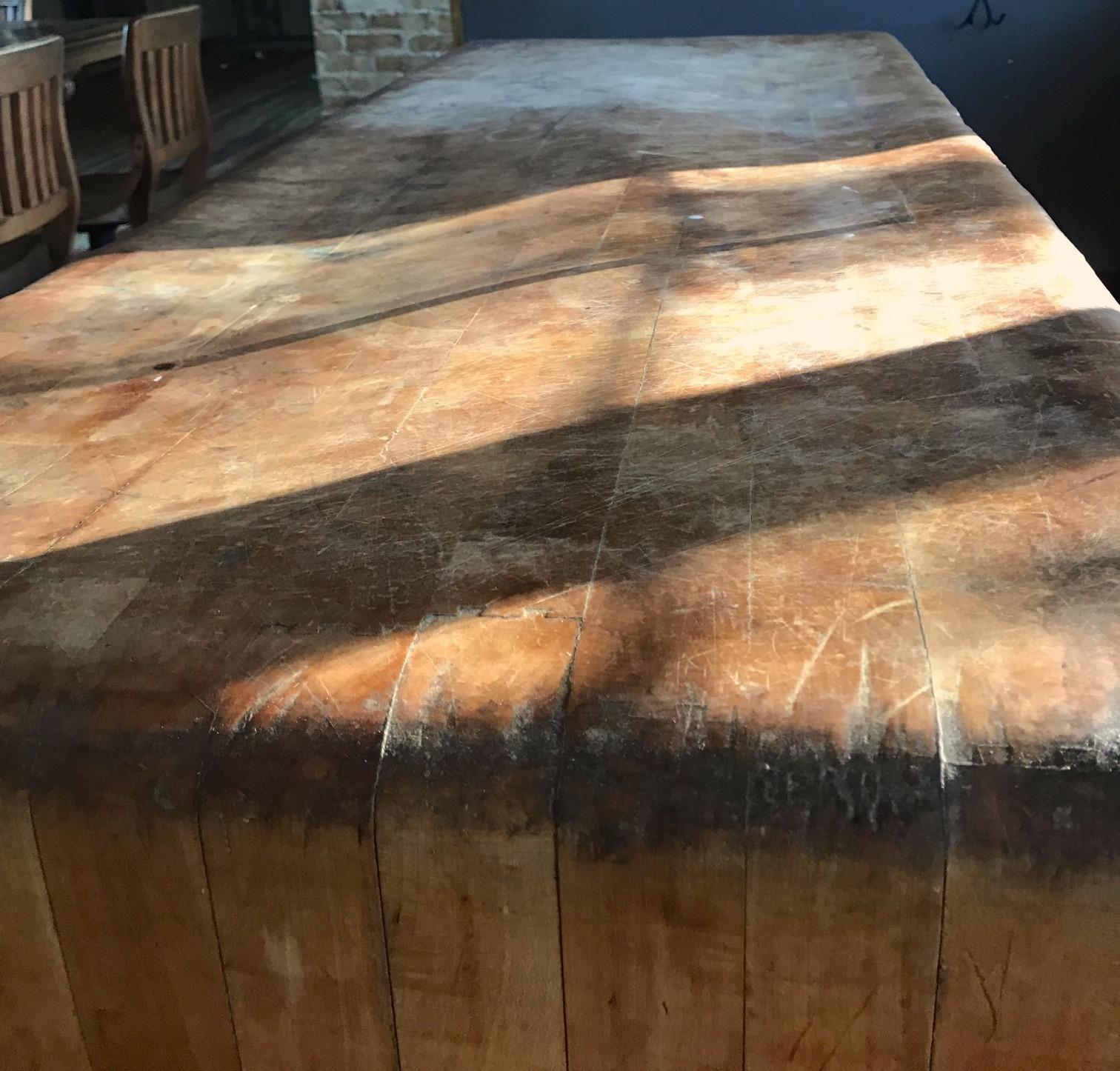 Butcher Block of Maple for Kitchen Island, Early 20th Century 4