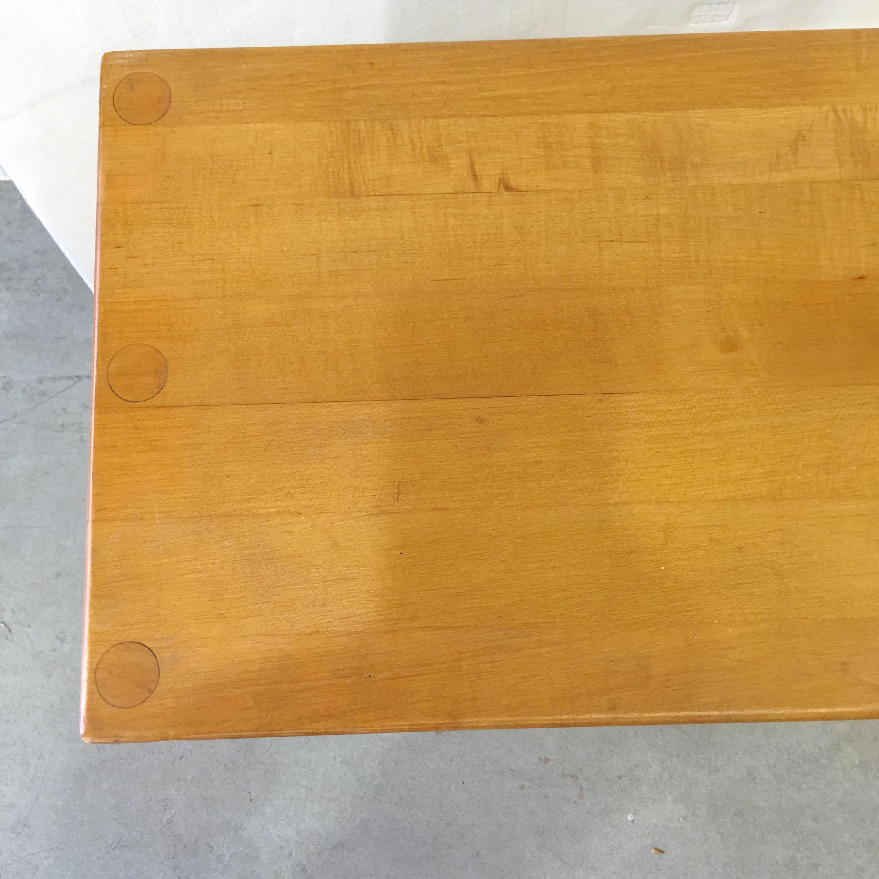 Mid-Century Modern Butcher Block Parsons Console Sofa Table