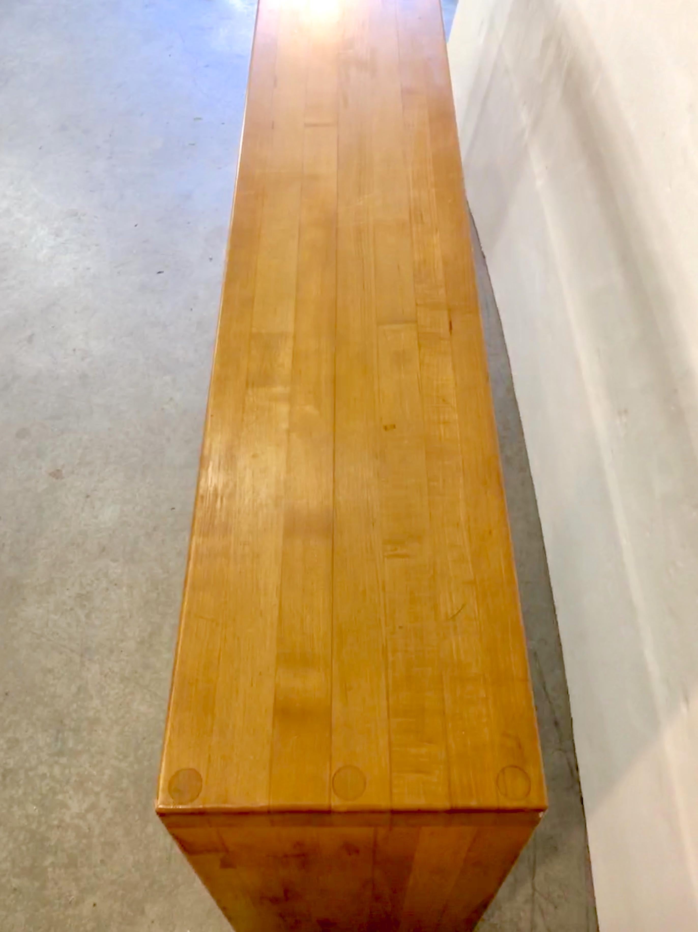 Butcher Block Parsons Console Sofa Table In Fair Condition In Hanover, MA