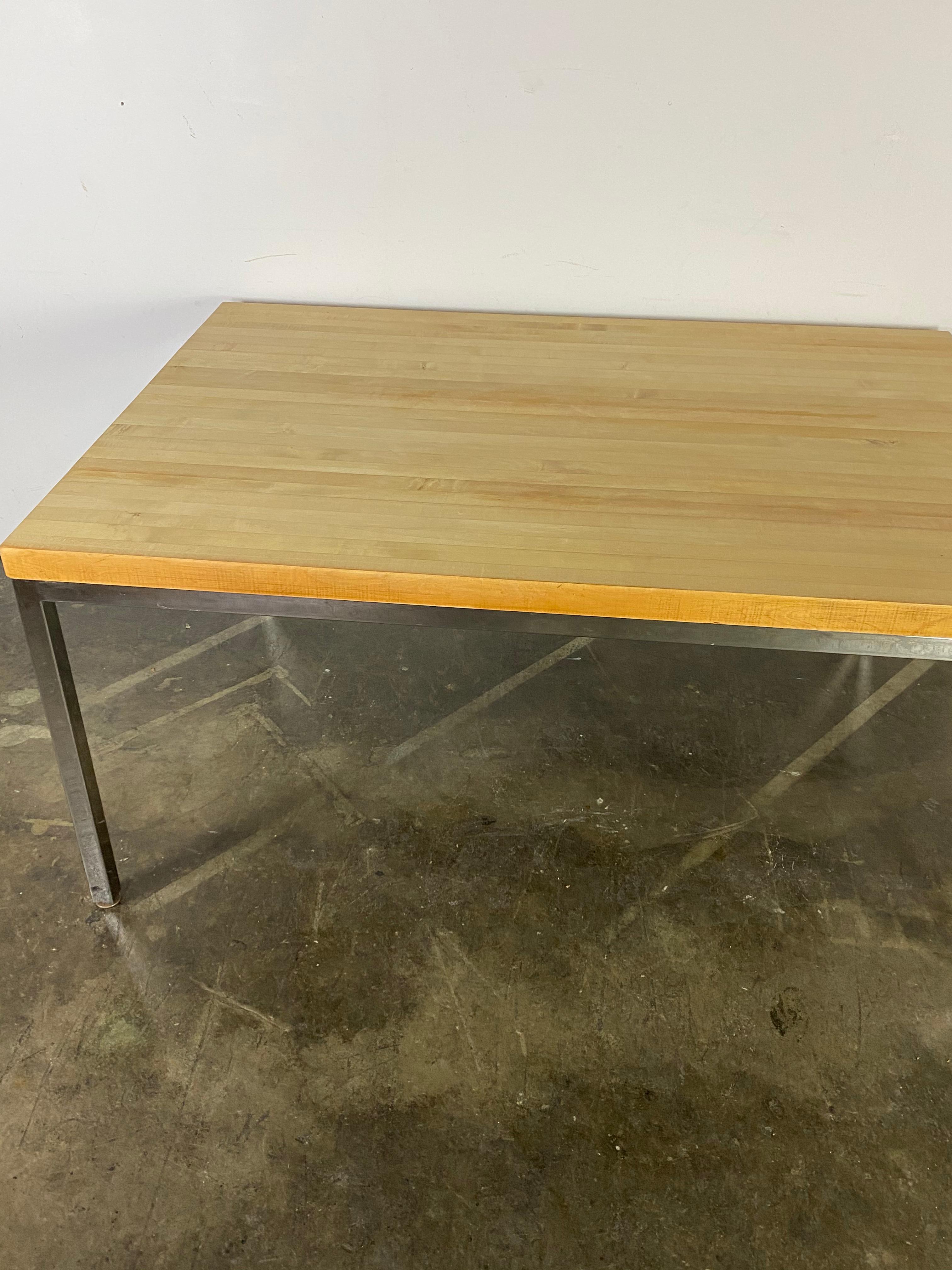 Mid-Century Modern Butcher Block Parsons Dining Table from Design Research