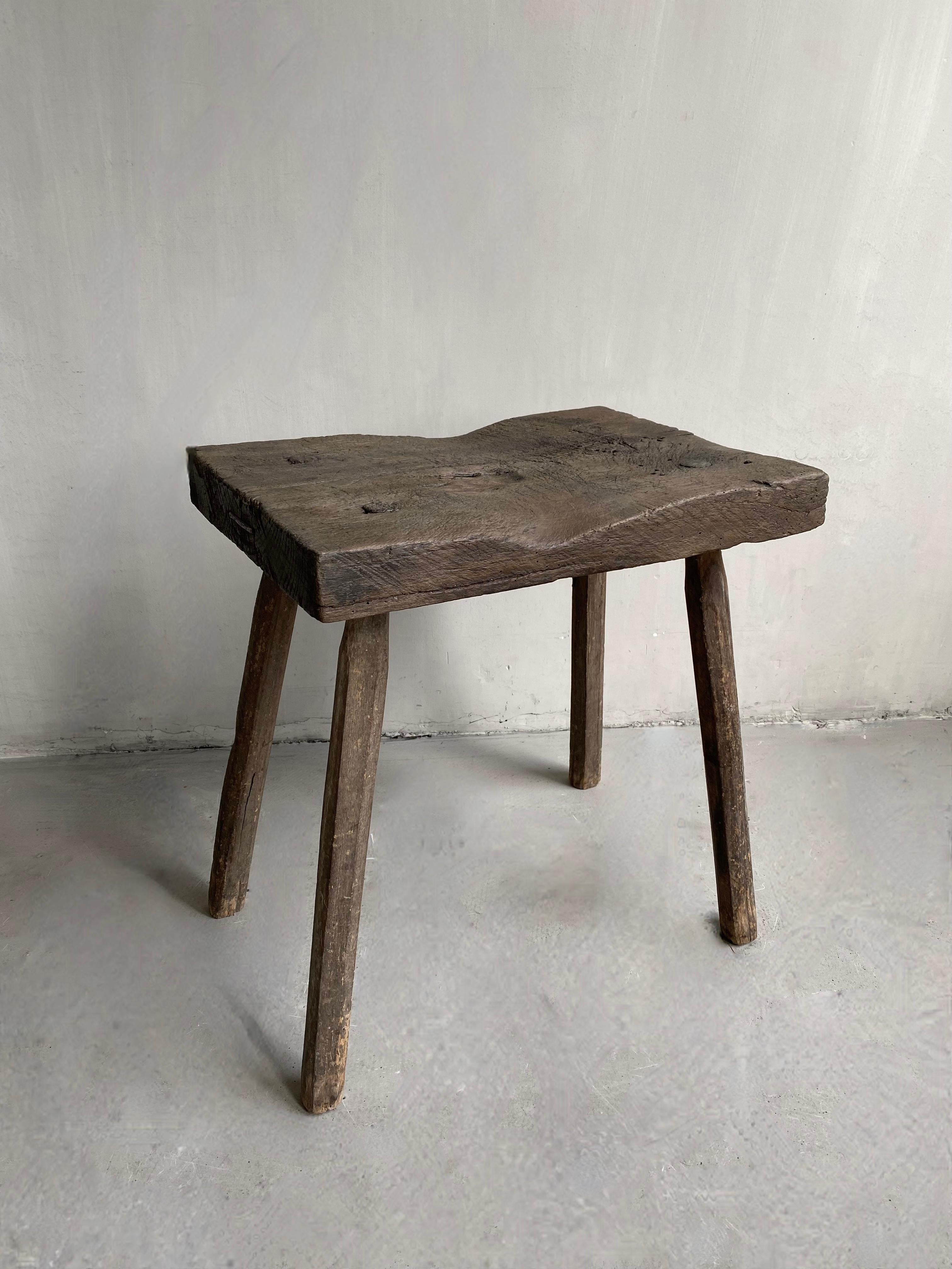 French Butcher Block Side Table