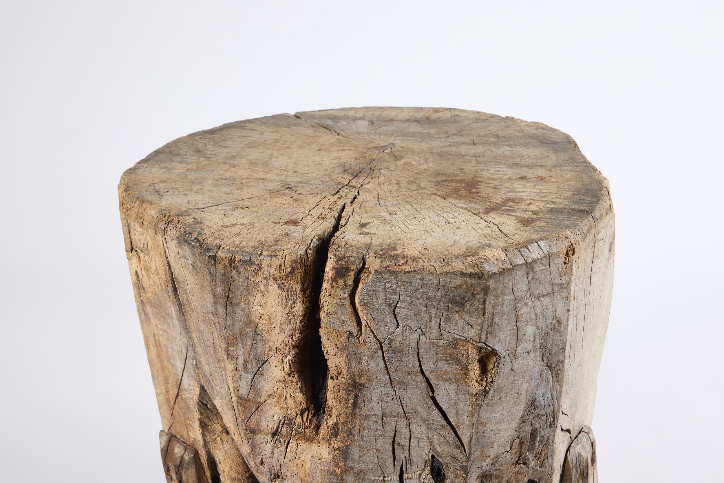  Primitive butcher block accent table. Measures 15