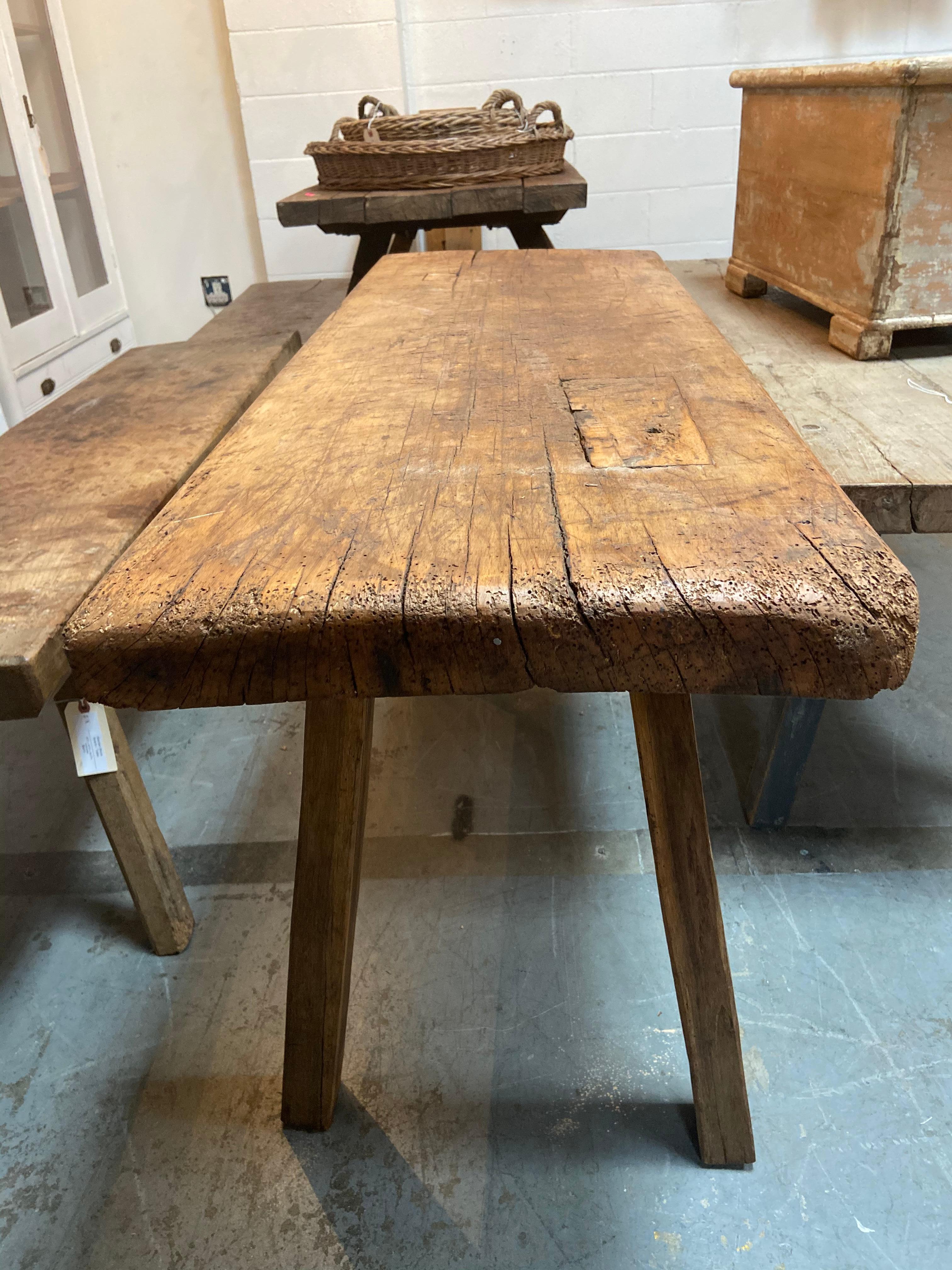 butcher block console table