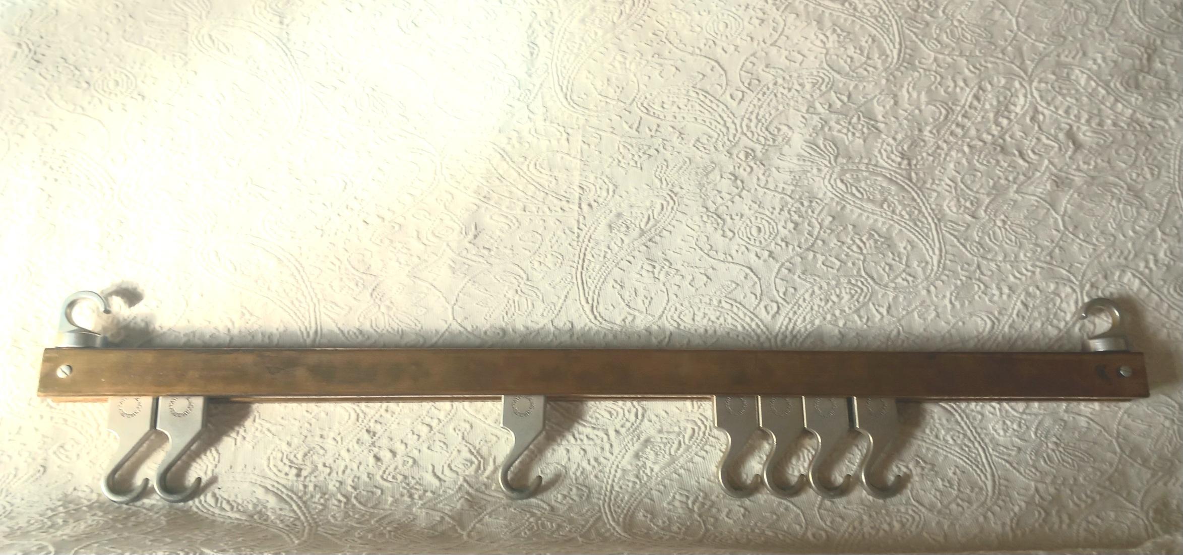 Butcher Hanger  Brass and Steel Whit 7 Movable Hooks.Industrial  Large Size 92cm 1