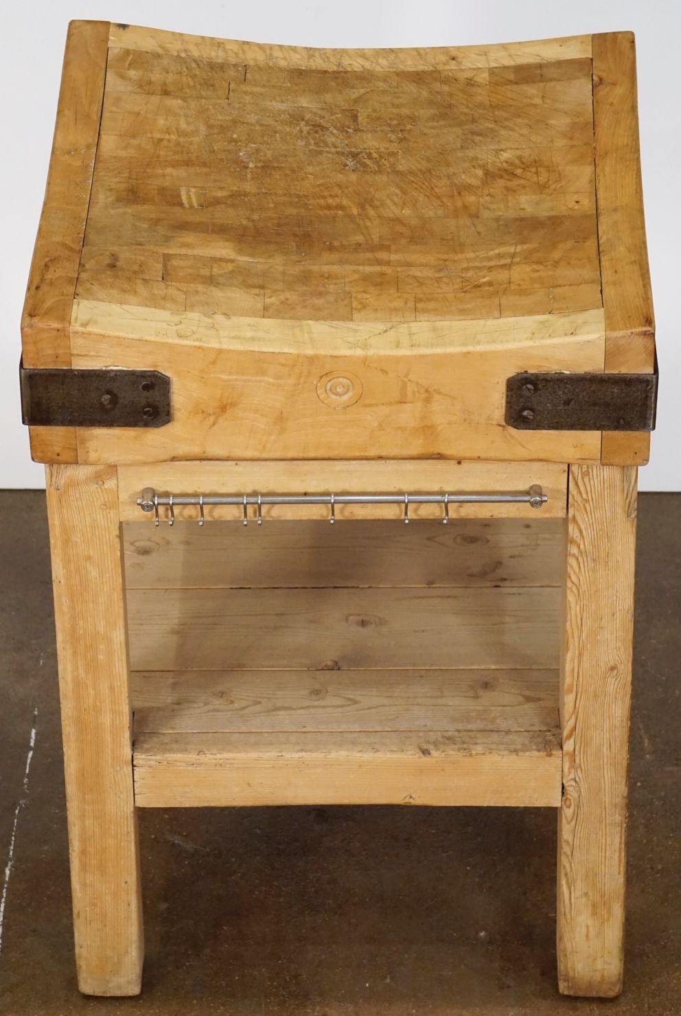 Butcher's Chopping Block Table on Stand from England For Sale 5