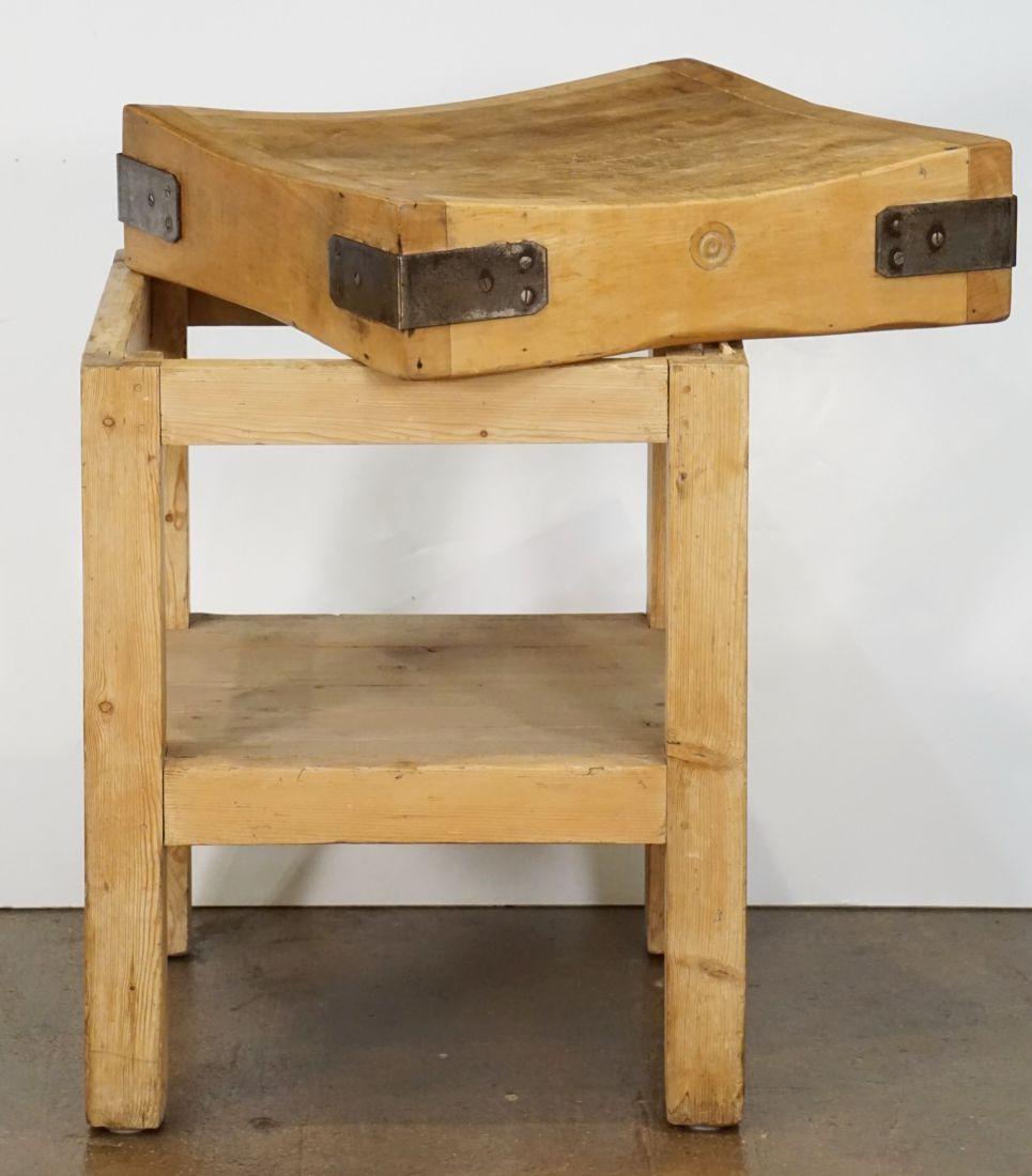 Butcher's Chopping Block Table on Stand from England For Sale 6