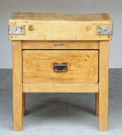 Butcher's Chopping Block Table on Stand from England