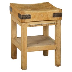 Butcher's Chopping Block Table on Stand from England