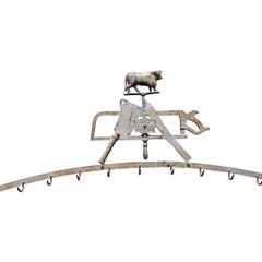 1880s Butcher's Trade Sign and Butcher Shop Rack