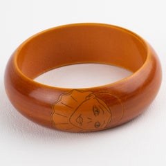 Pulsera brazalete de baquelita Butler & Wilson con diseño Pierrot