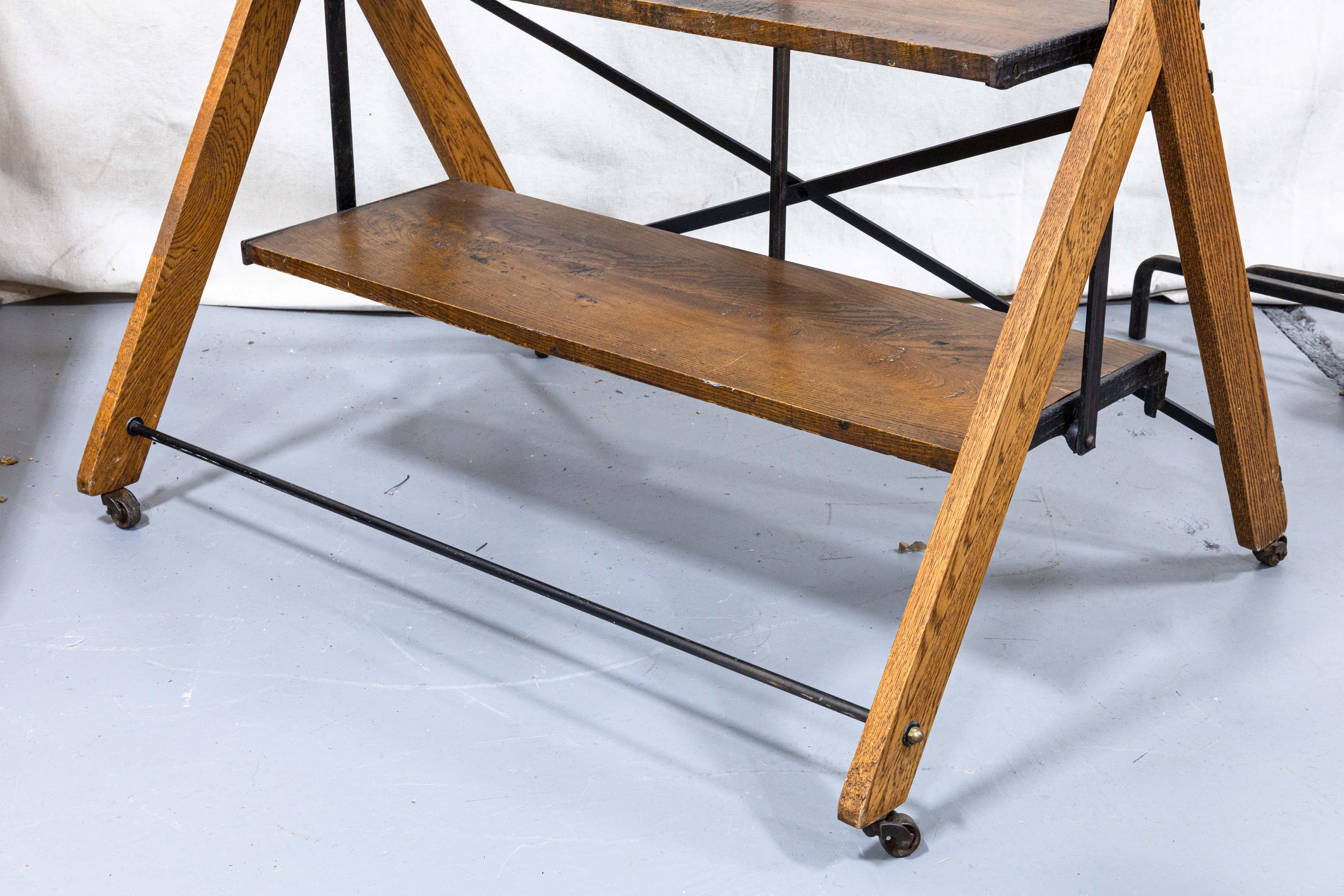 Metal Butler Brothers New York Convertable Display Shelving Unit and Dining Table