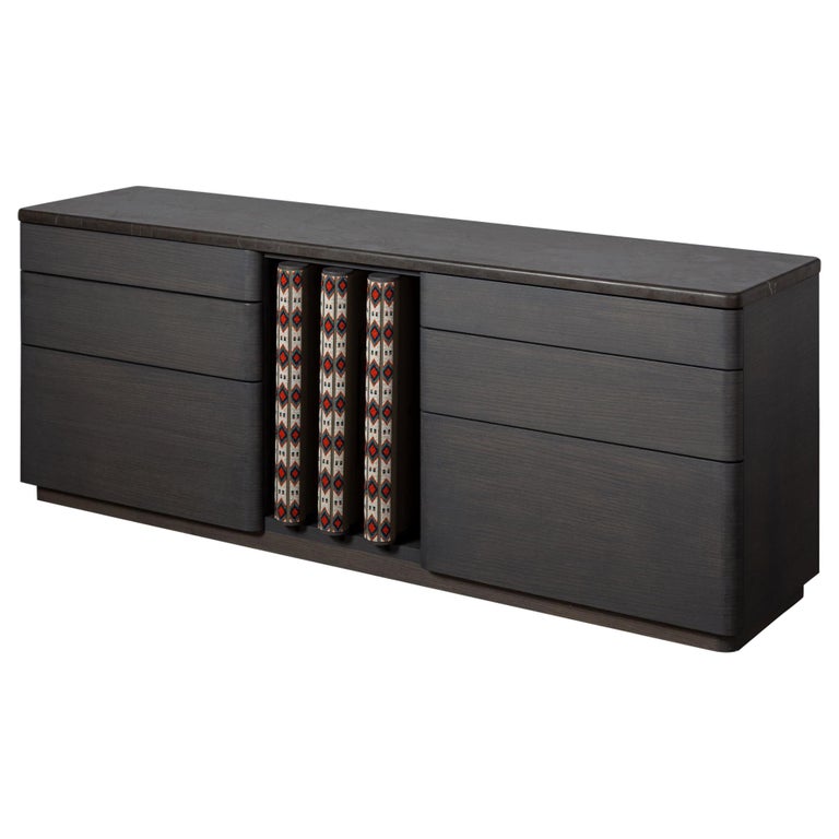 SoShiro Pok credenza in oak, leather and marble, new