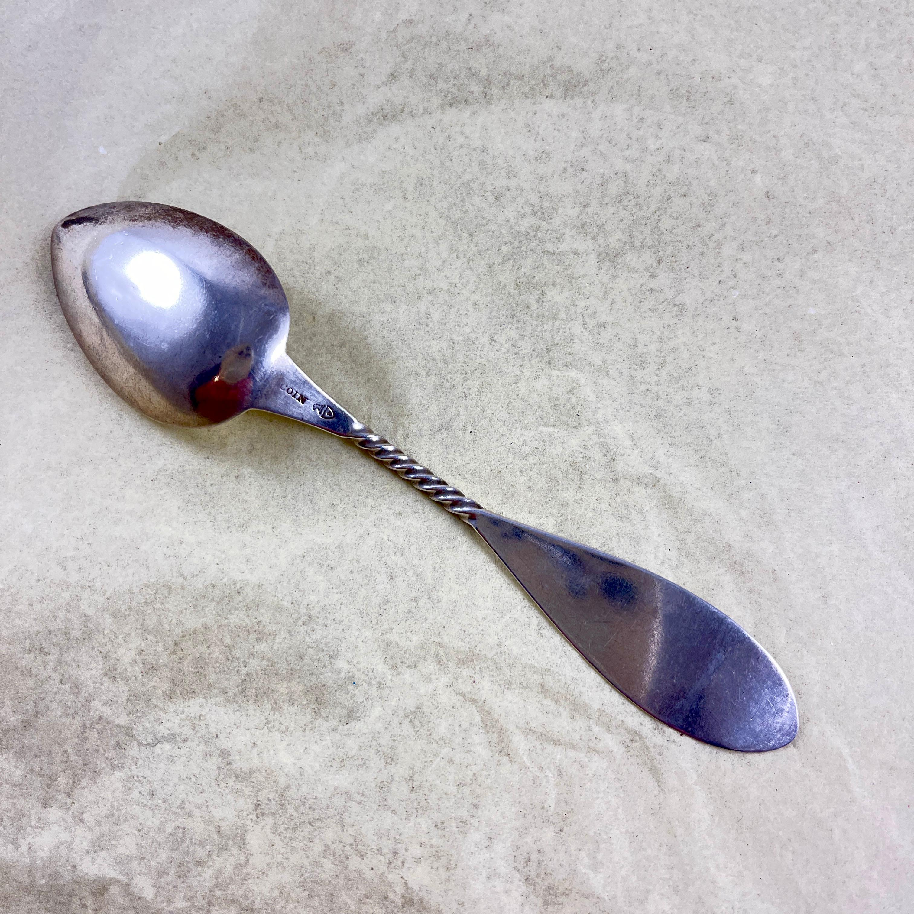 19th Century Butler & McCarty Coin Silver Granville Teaspoons, set of six For Sale
