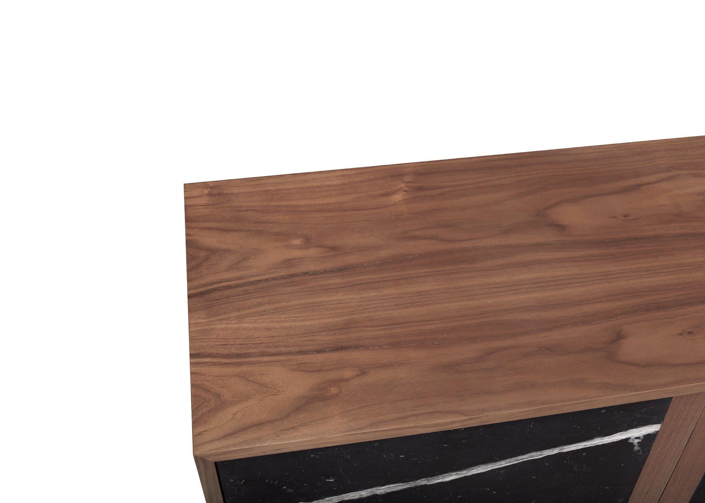 Contemporary Butler Sideboard - Oak +  Nero Marquina - 200cm For Sale