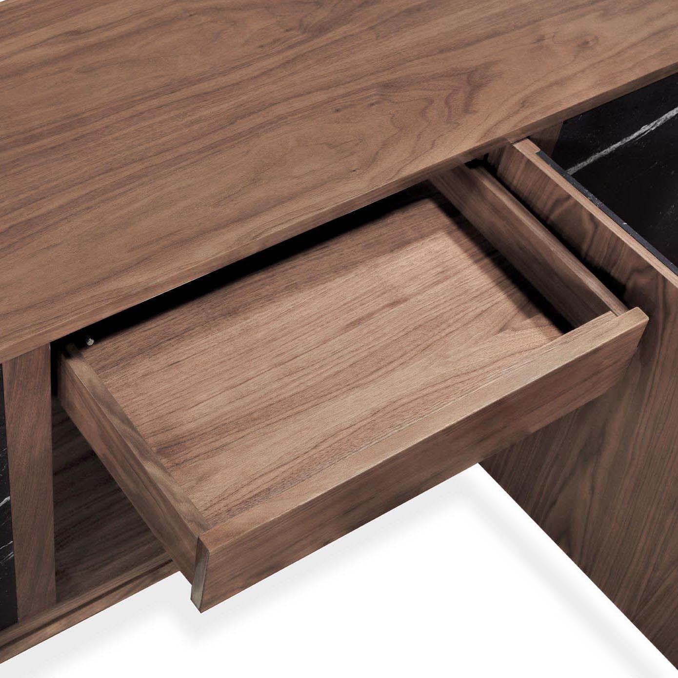 Hand-Crafted Butler Sideboard - Oak +  Nero Marquina - 240cm For Sale