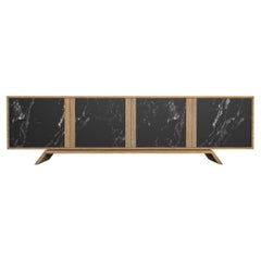 Butler Sideboard aus Eichenholz +  Nero Marquina - 240 cm