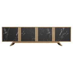 Butler Sideboard - Oak +  Nero Marquina - 240cm