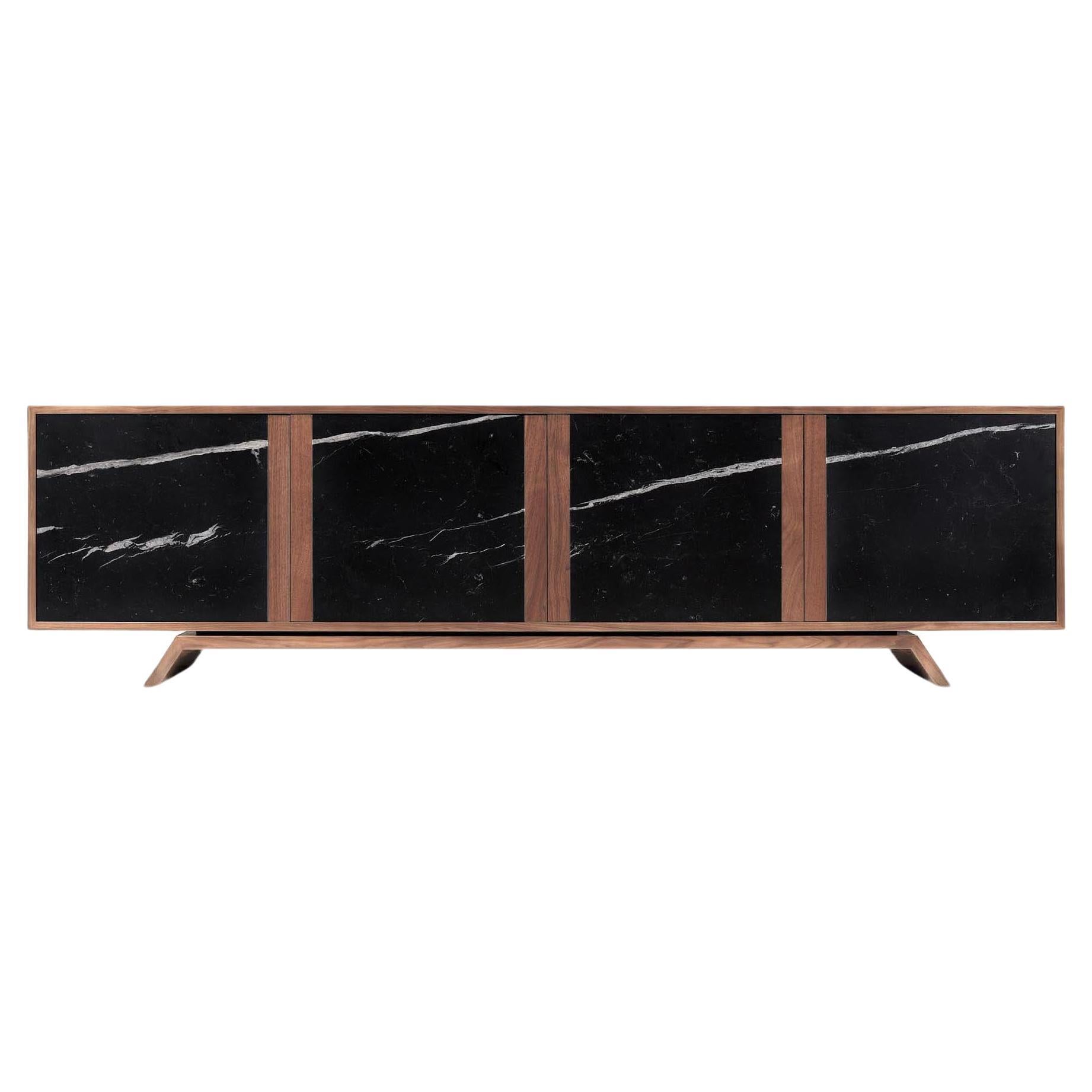 Butler Sideboard aus Nussbaumholz  Nero Marquina - 240 cm im Angebot