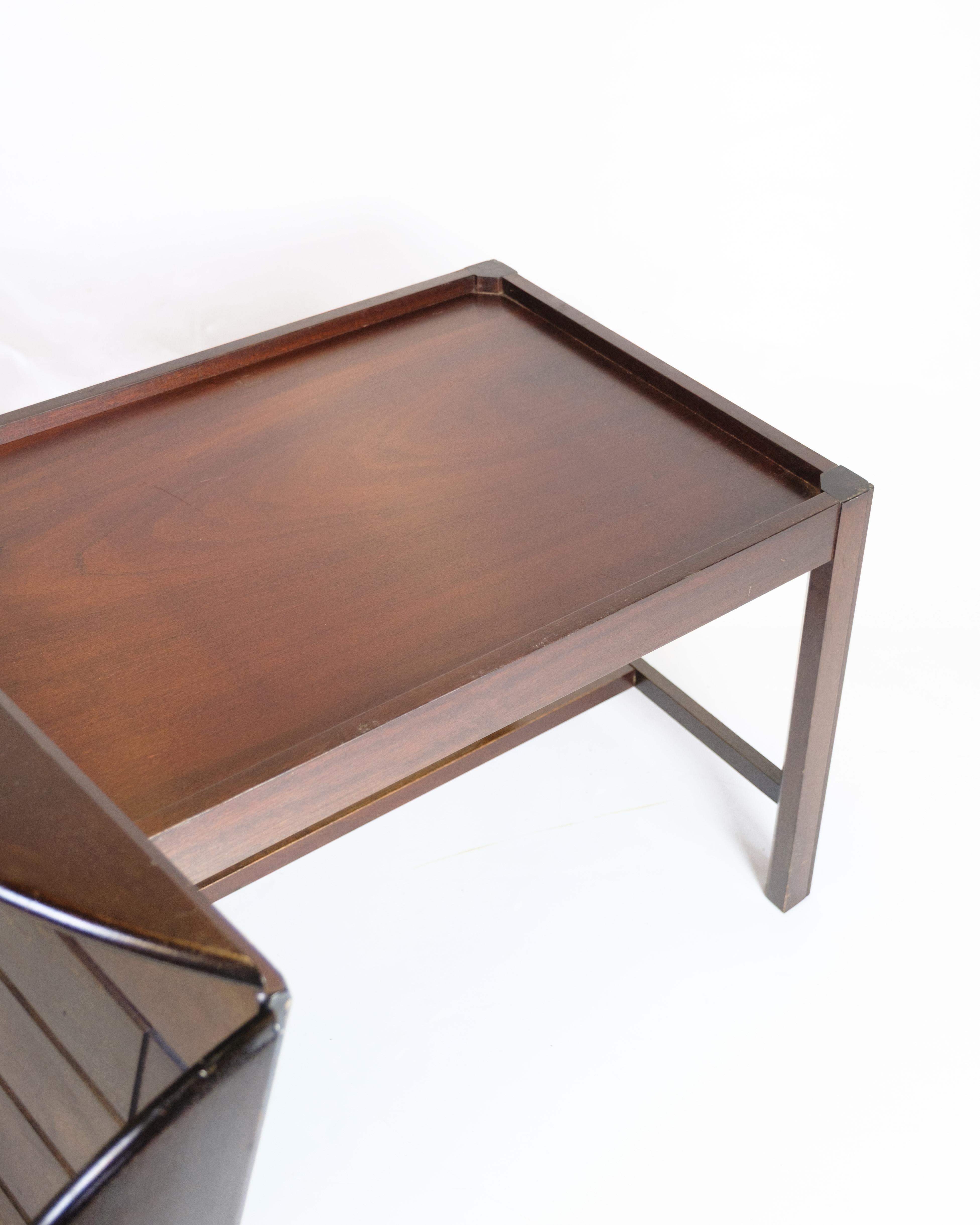 Mesa de mayordomo de caoba, diseño danés de los años 60 en venta 10