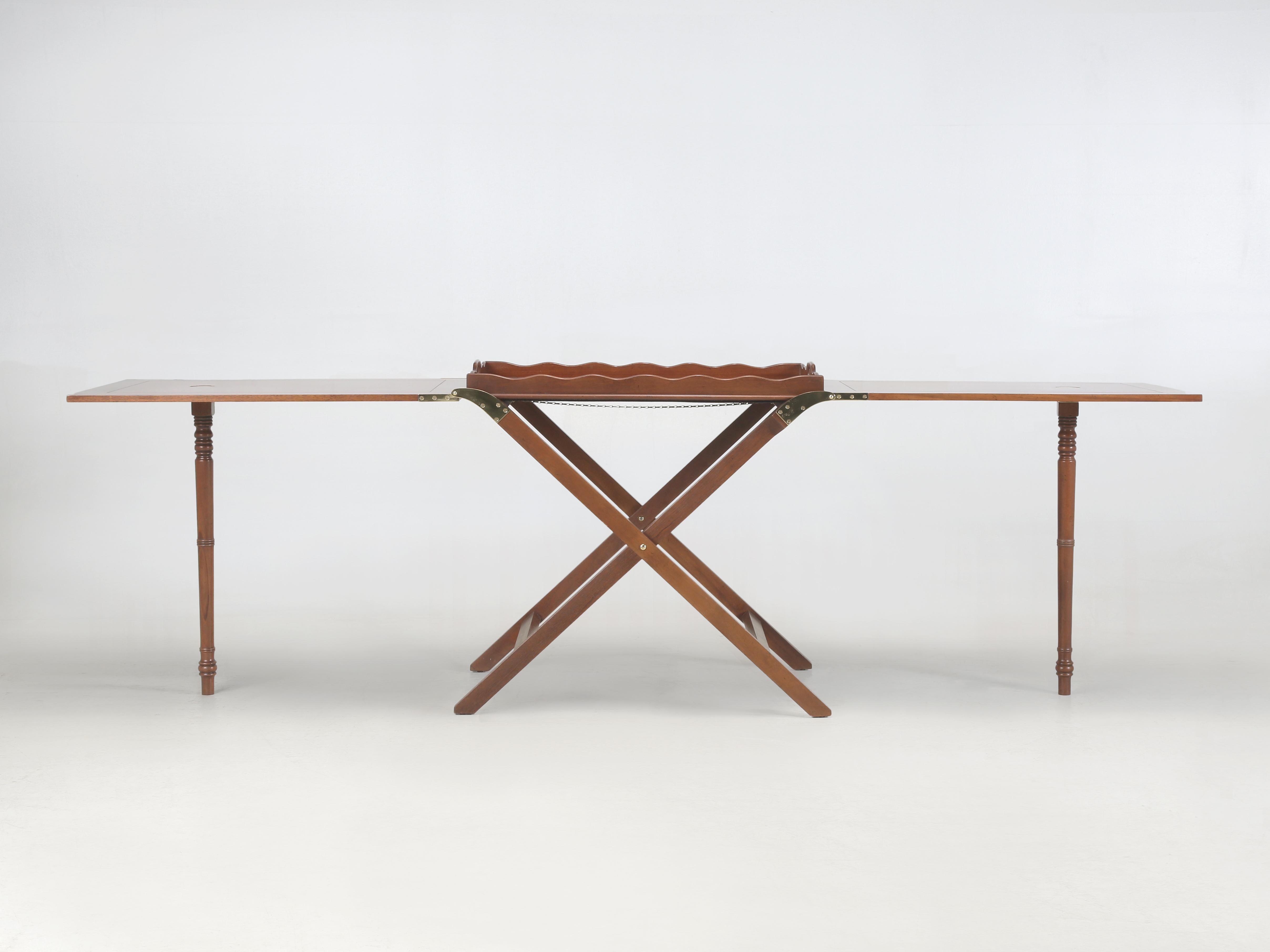 Butler Tray Table by Baker Solid Mahogany Extends 7' Serving Table High Quality For Sale 5