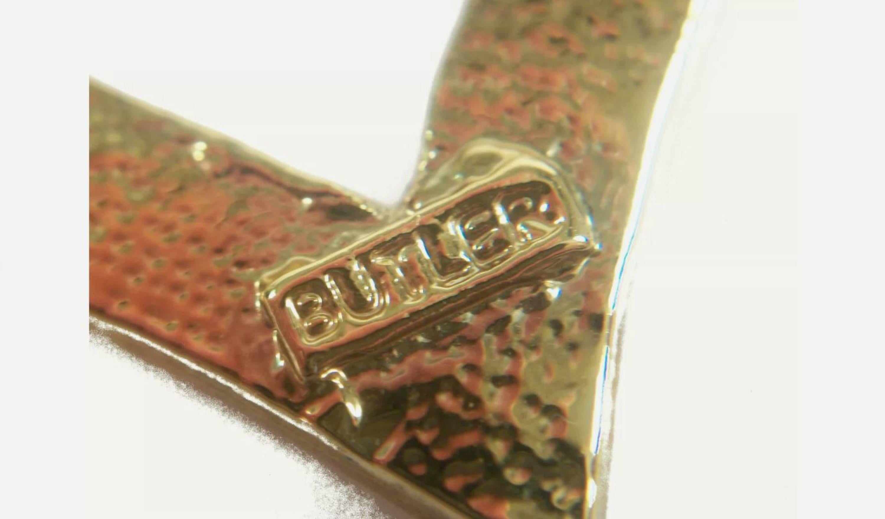 BUTLER - Vintage Gold Tone & Rhinestone Heart Brooch - Signed - Circa 1980's For Sale 1