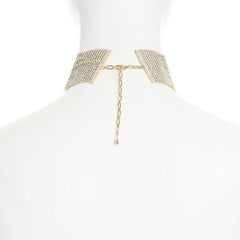 BUTLER & WILSON crystal embellished gold-tone metal choker chain necklace