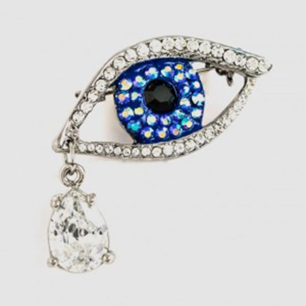 Fabulous Butler and Wilson Evil Eye Tear Drop Diamanté Brooch. Signed to the reverse: BUTLER WILSON. Approx. size: 1.5 inches x 1.25 inches, including crystal teardrop. Comes in a Butler and Wilson box. Never used. A great gift for that special