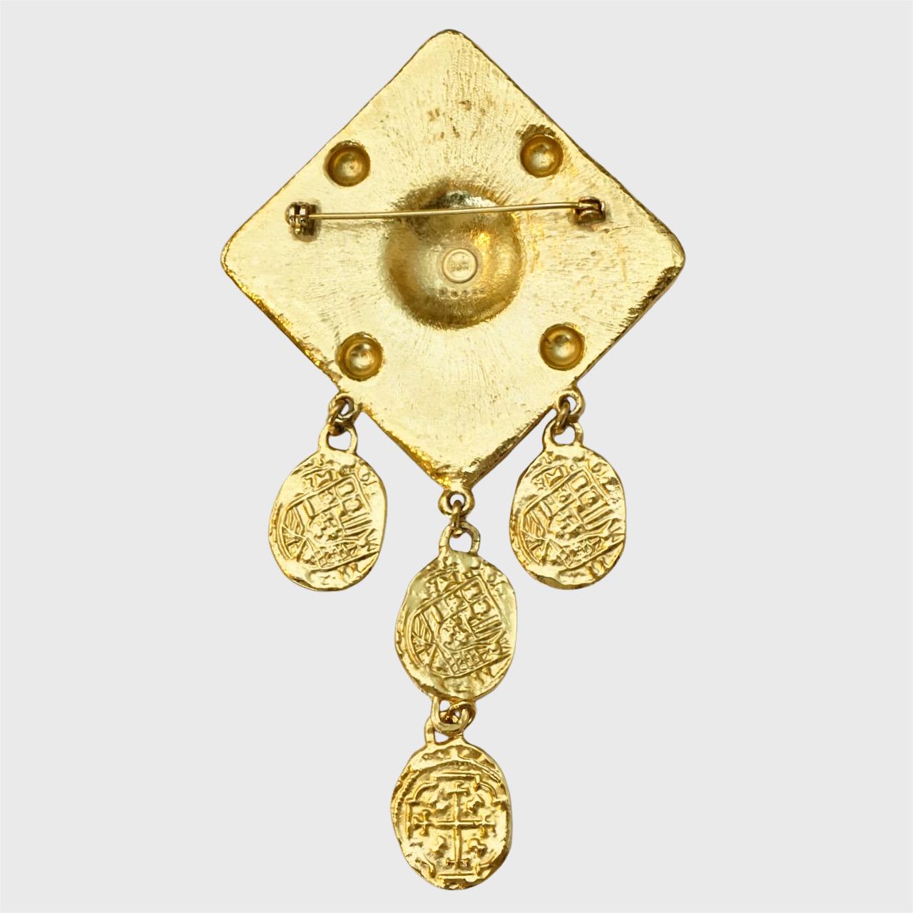 Butler & Wilson Broche en plaqué or de style néo-étrusque circa 1980 Unisexe en vente