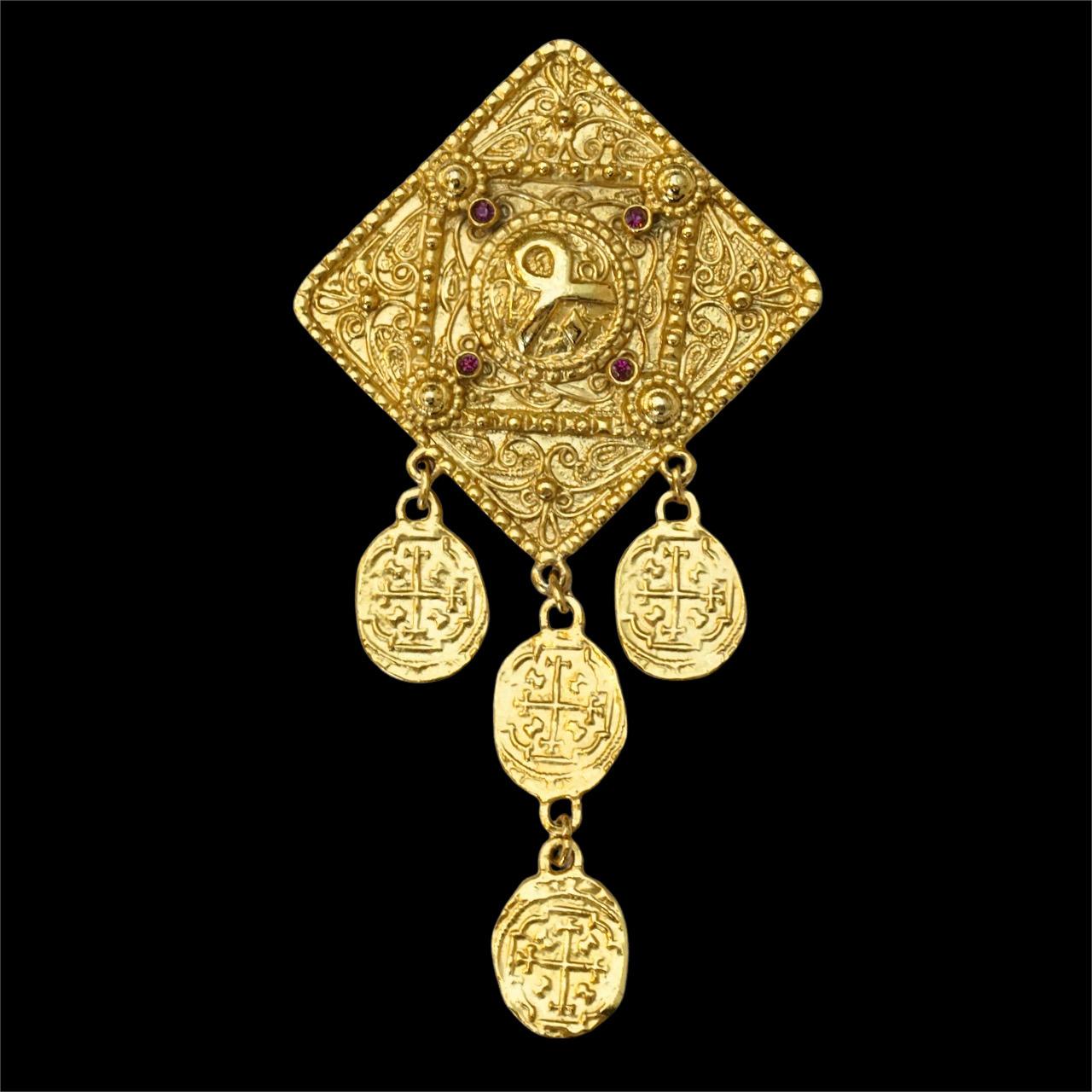 Butler & Wilson Broche en plaqué or de style néo-étrusque circa 1980 en vente 2
