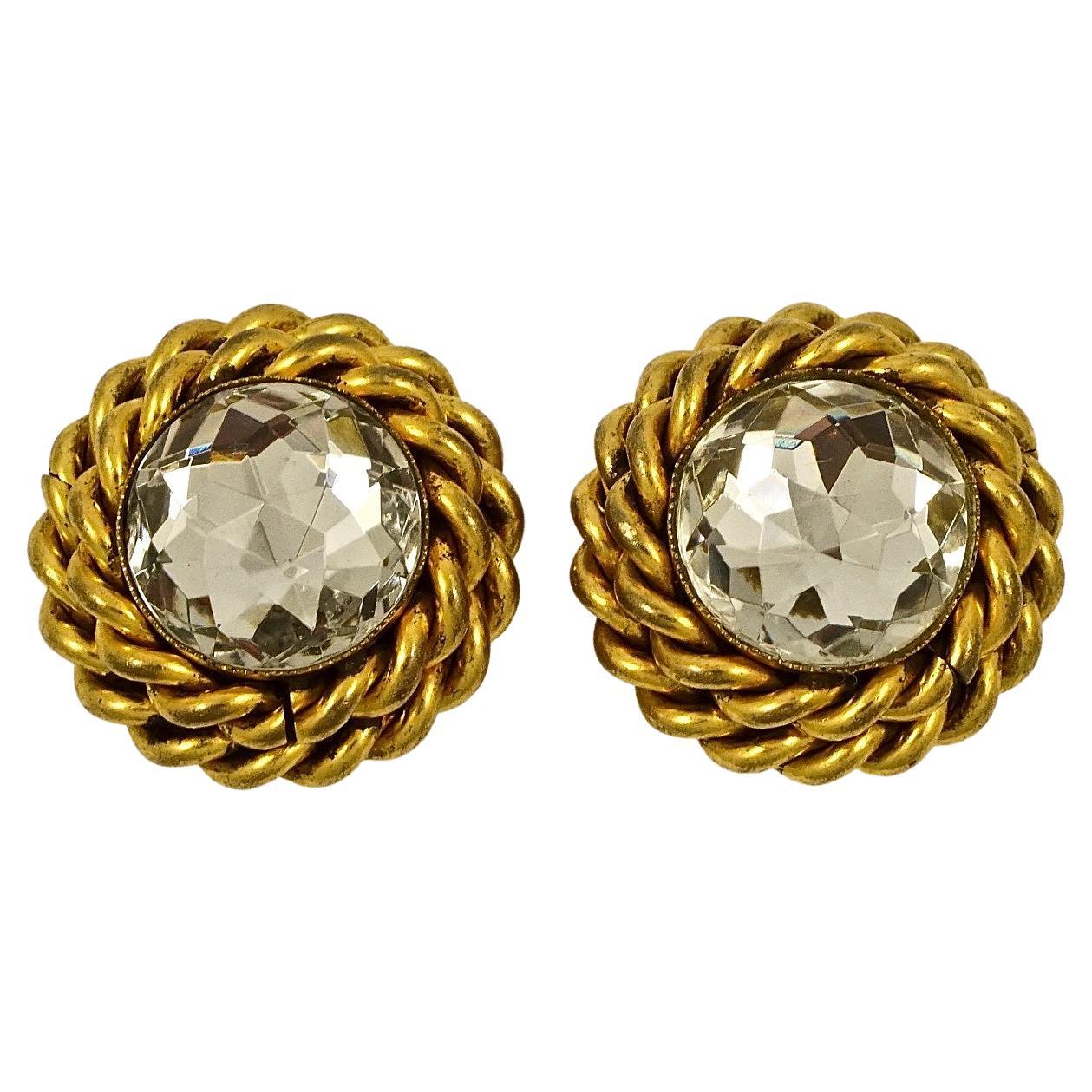Two Color Gold Rope Twist Earrings at 1stDibs