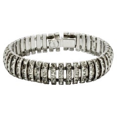 Butler & Wilson Silver Tone Channel Set Crystals Link Bracelet