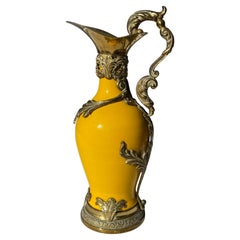 Buton vecchia romagna riserva vintage in ceramica e ottone, XX secolo