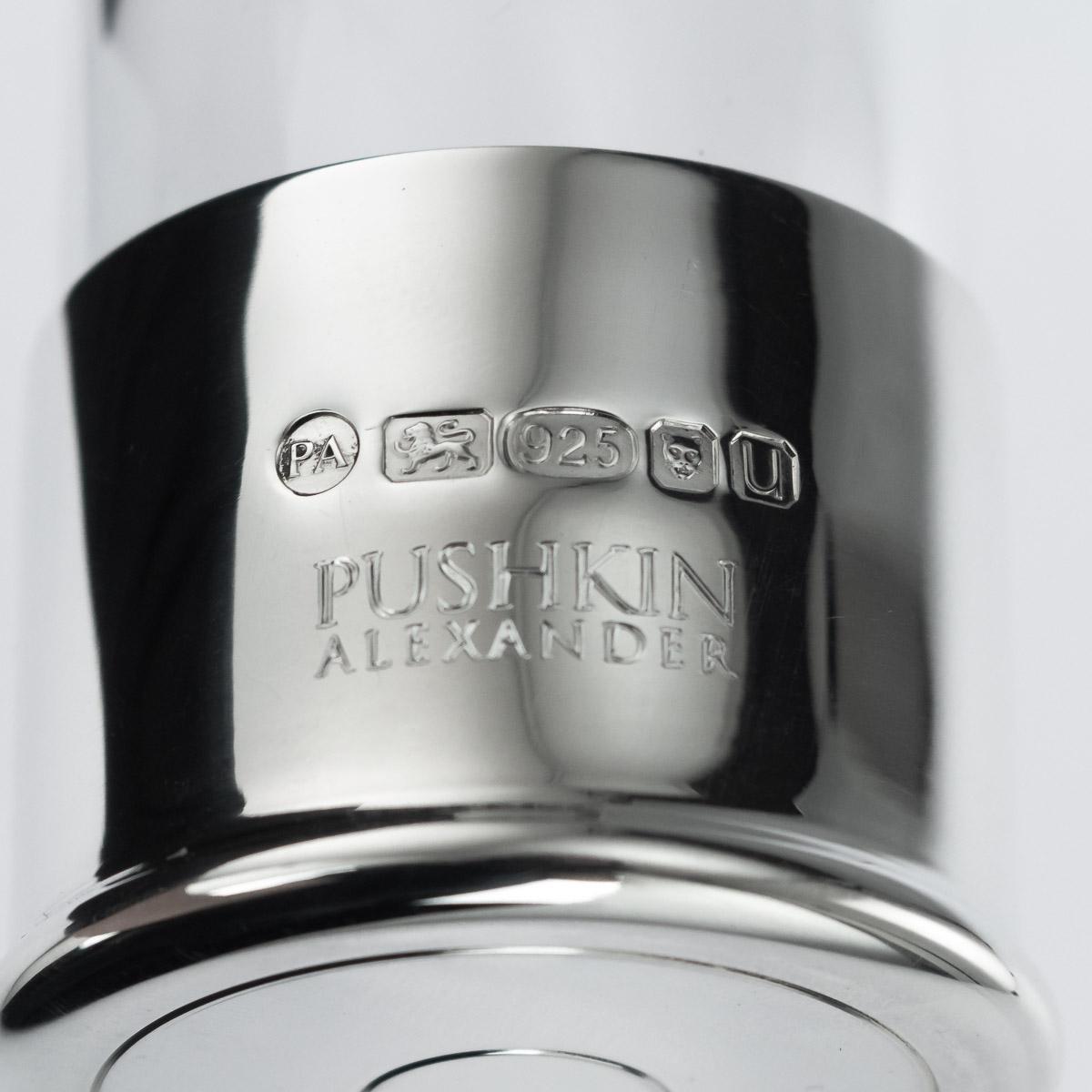 Butt Marker 12 Shooting Silver Shot Glasses, Pushkin Alexander, circa 2019 For Sale 1