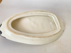 Butter Dish Ceramic duck Shaped  White Color France circa 1970 Set of 2