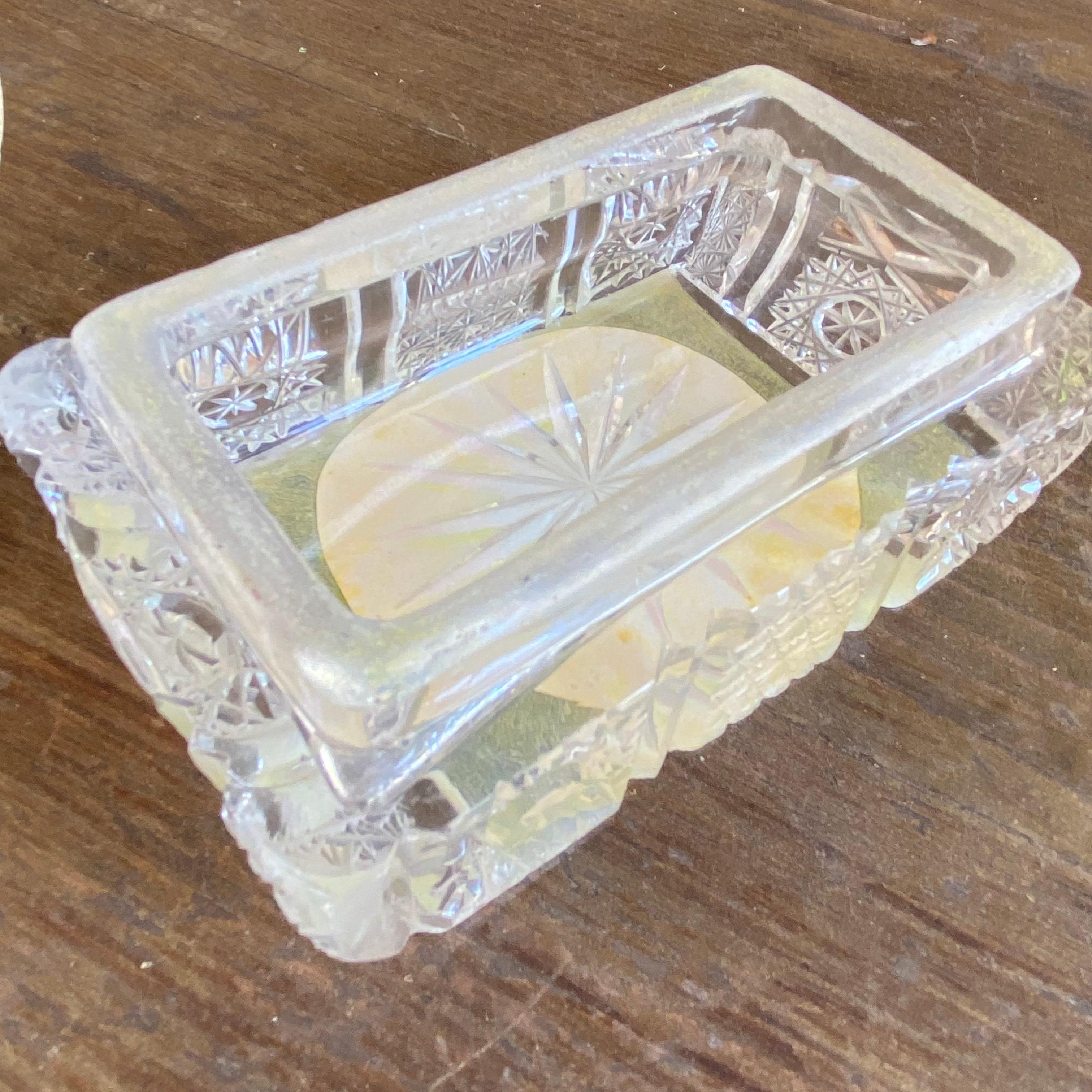 Butter Dish in Beveled Glass or Crystal, France 1970 For Sale 7
