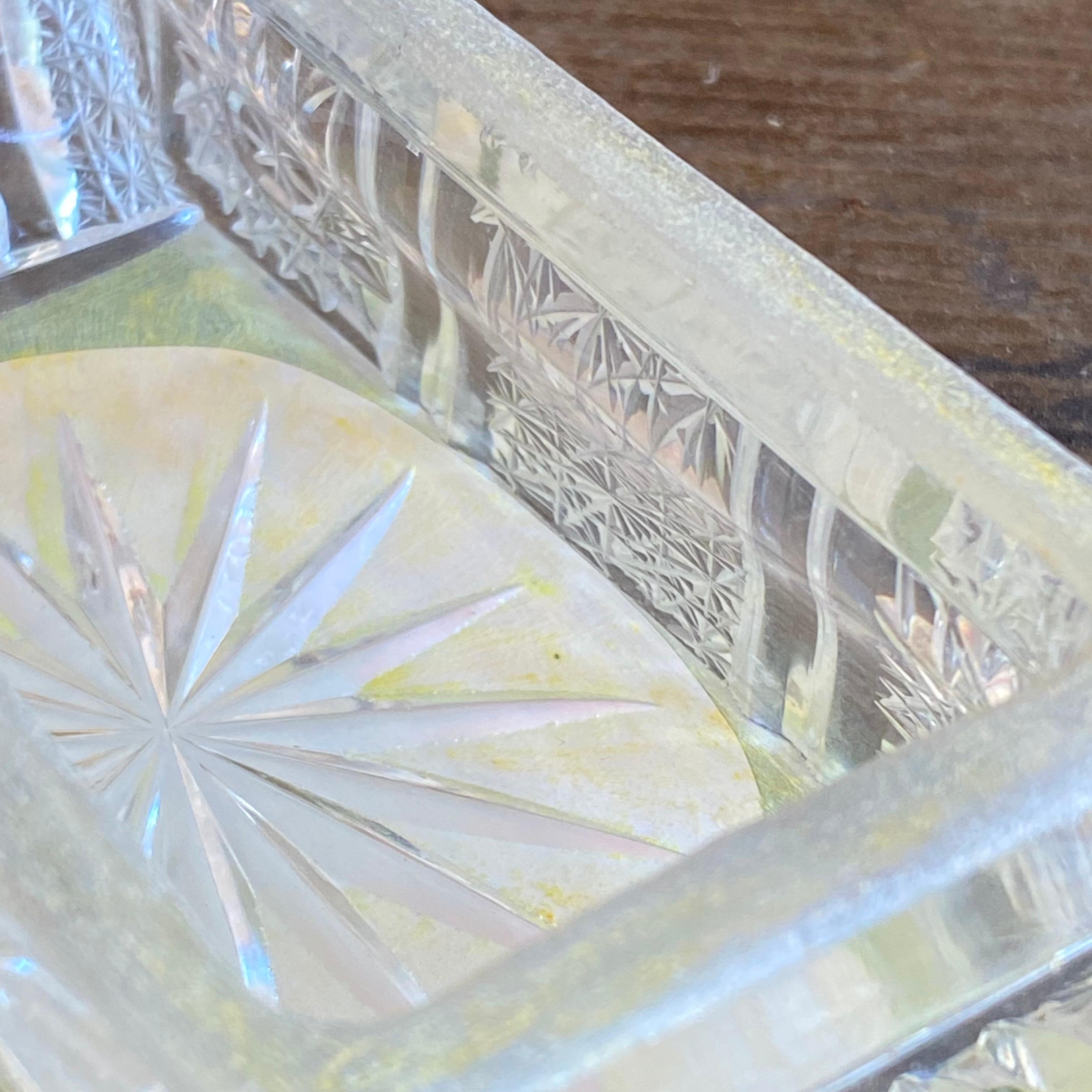 Butter Dish in Beveled Glass or Crystal, France 1970 For Sale 1