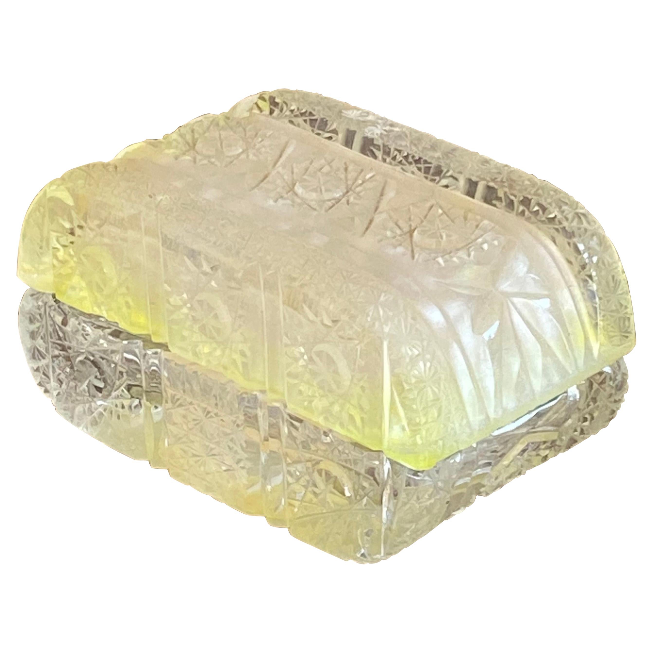 Butter Dish in Beveled Glass or Crystal, France 1970