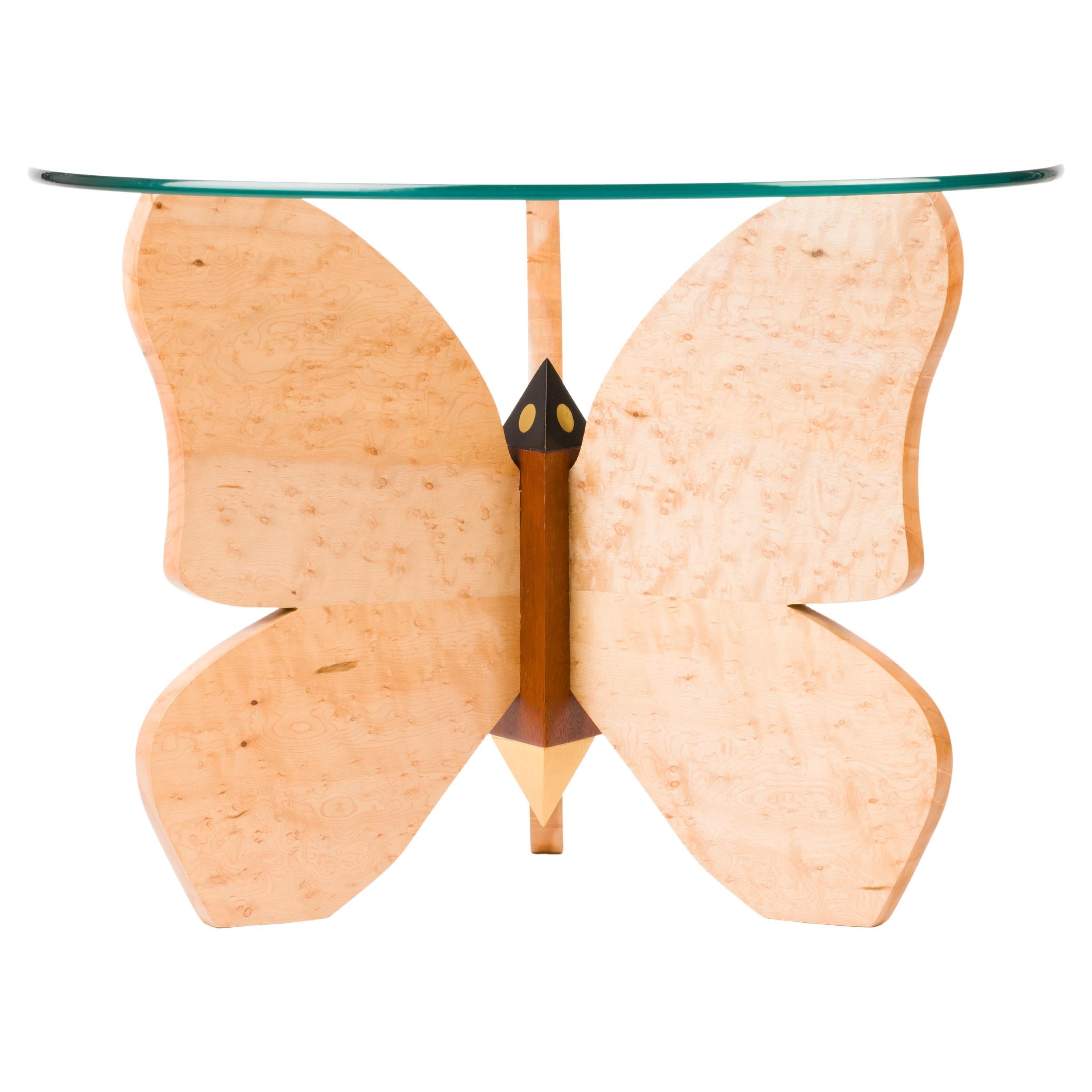 -ButterFireFly-  Butterfly Birds Eye Maple, Mahogany, Gold Leaf, Lacquer