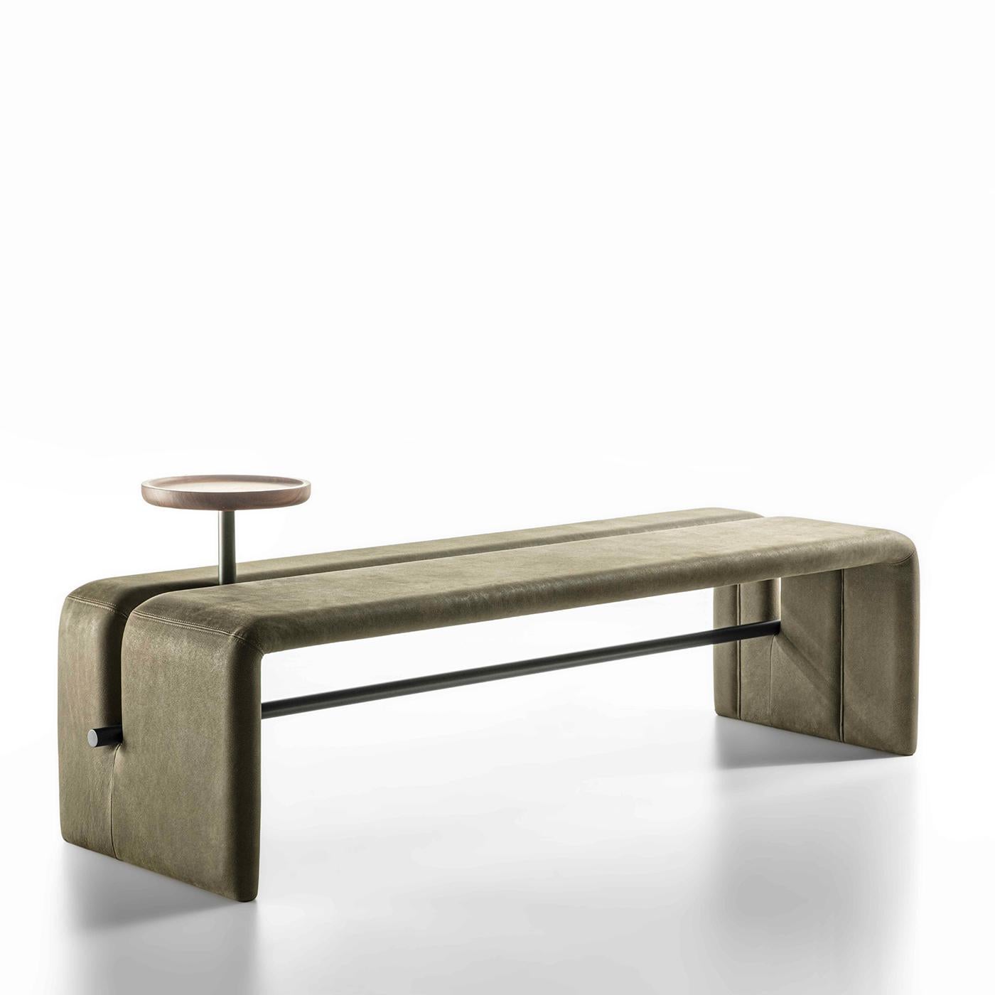 Cuir Banc en cuir Butter avec plateau en vente